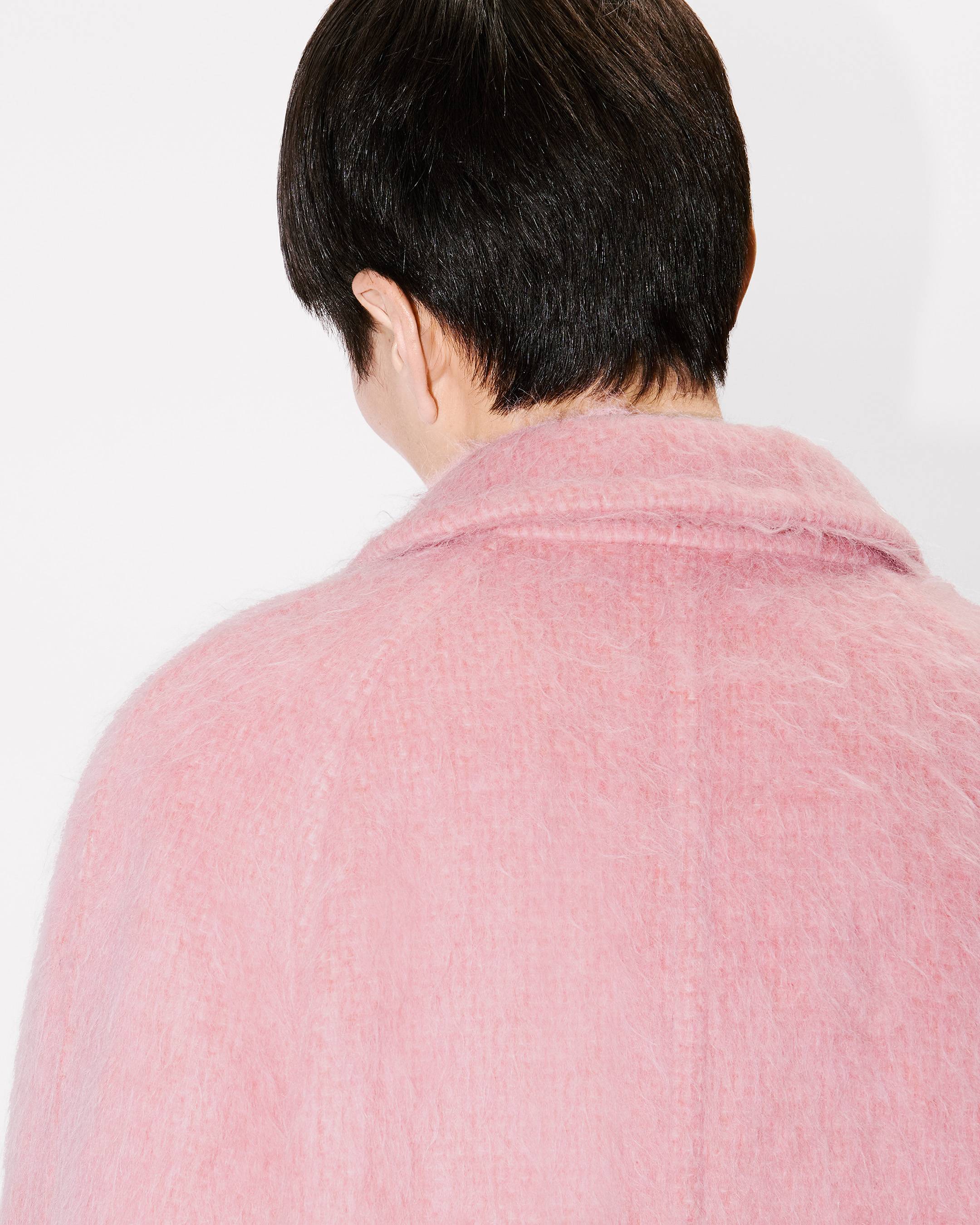 Coat in hairy wool alpaca and mohair