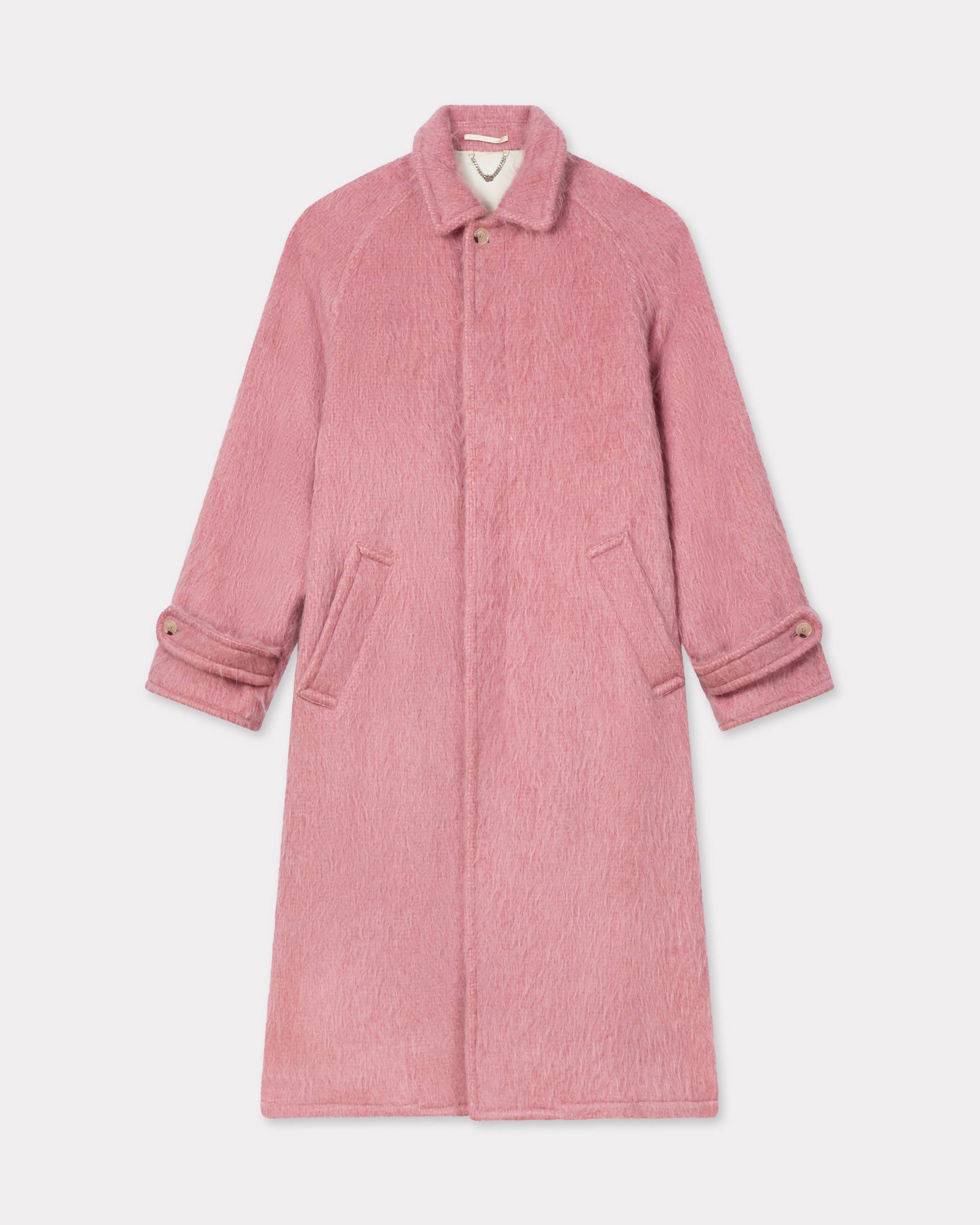 Coat in hairy wool alpaca and mohair