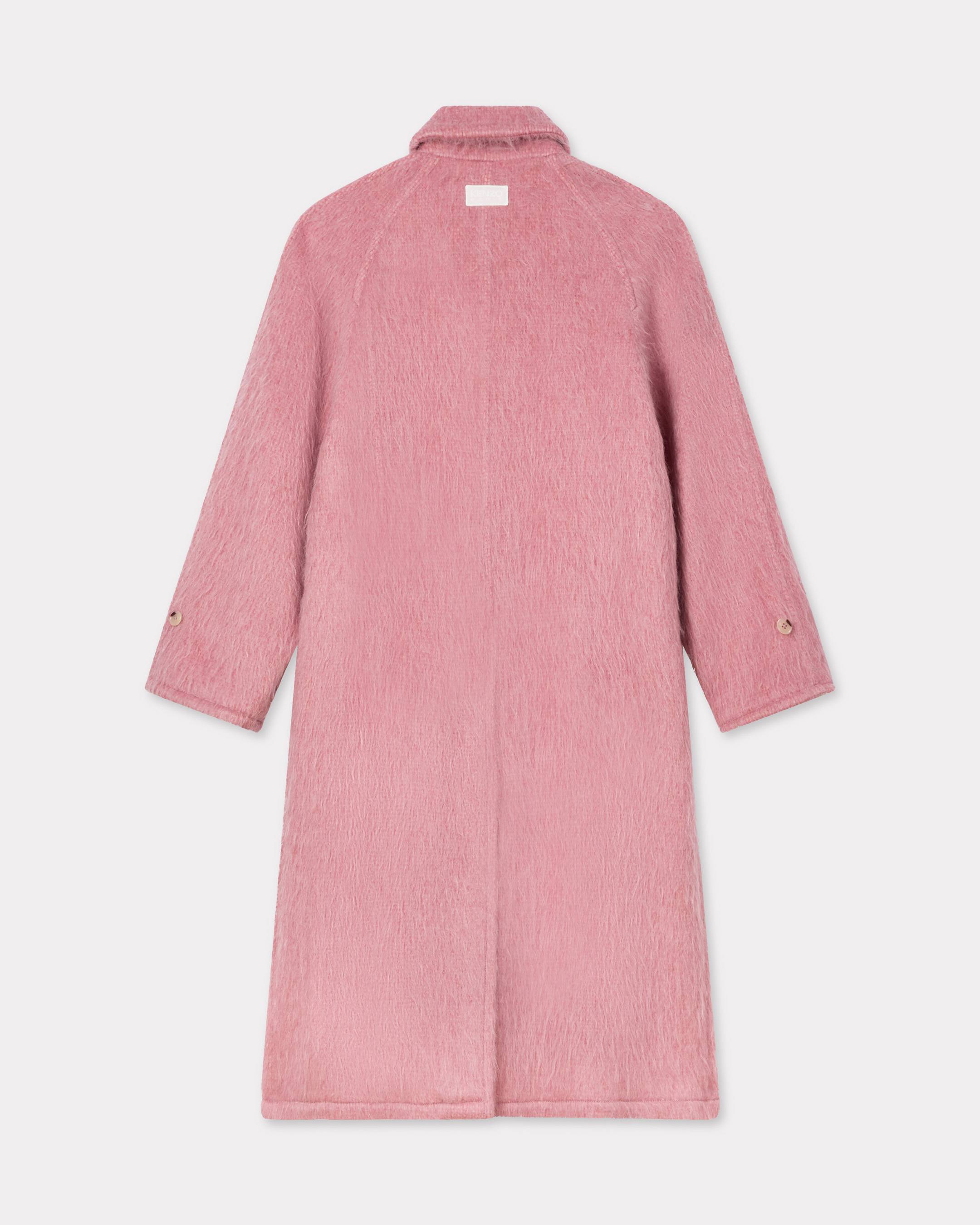 Coat in hairy wool alpaca and mohair