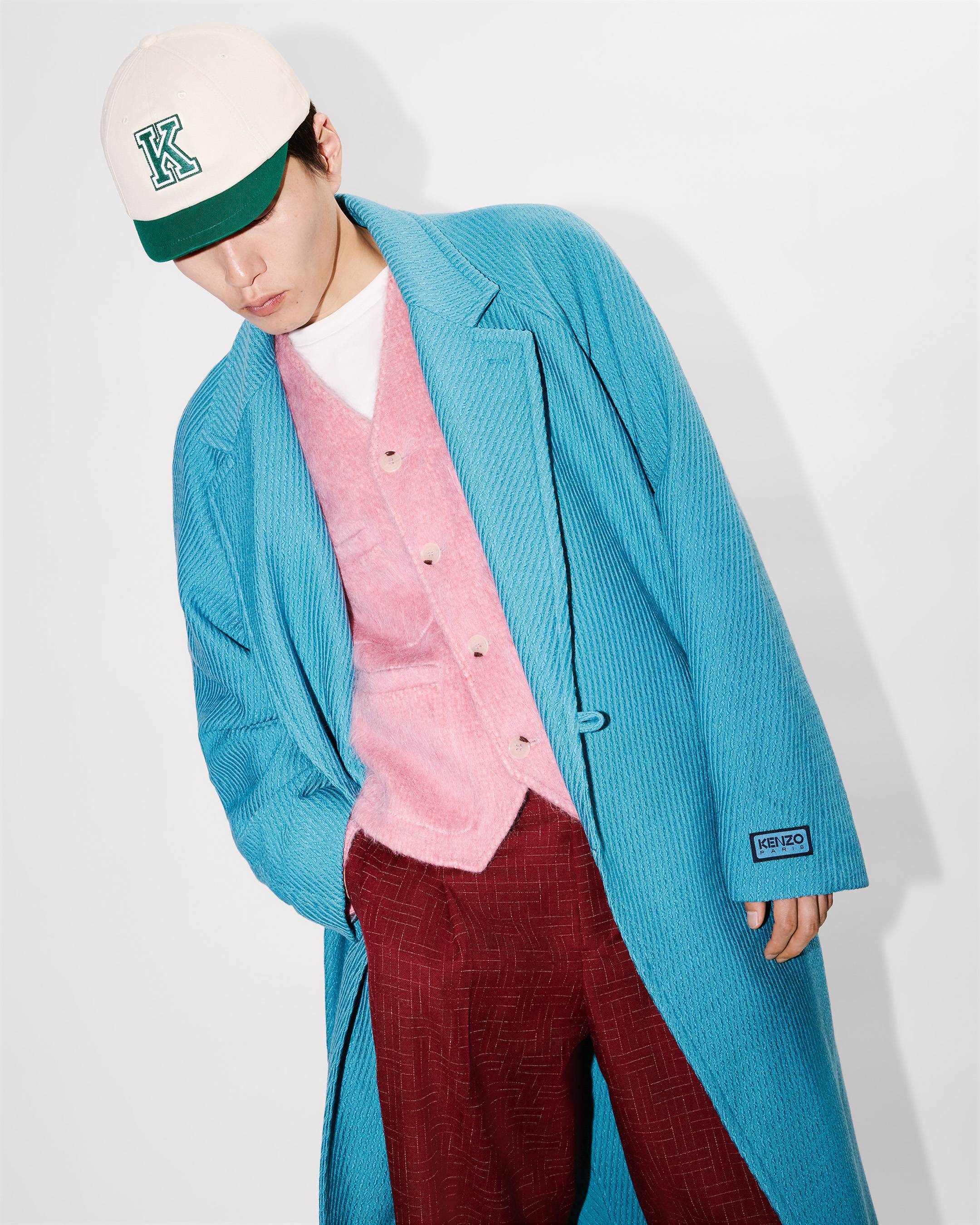 Wrap coat in mixed virgin wool