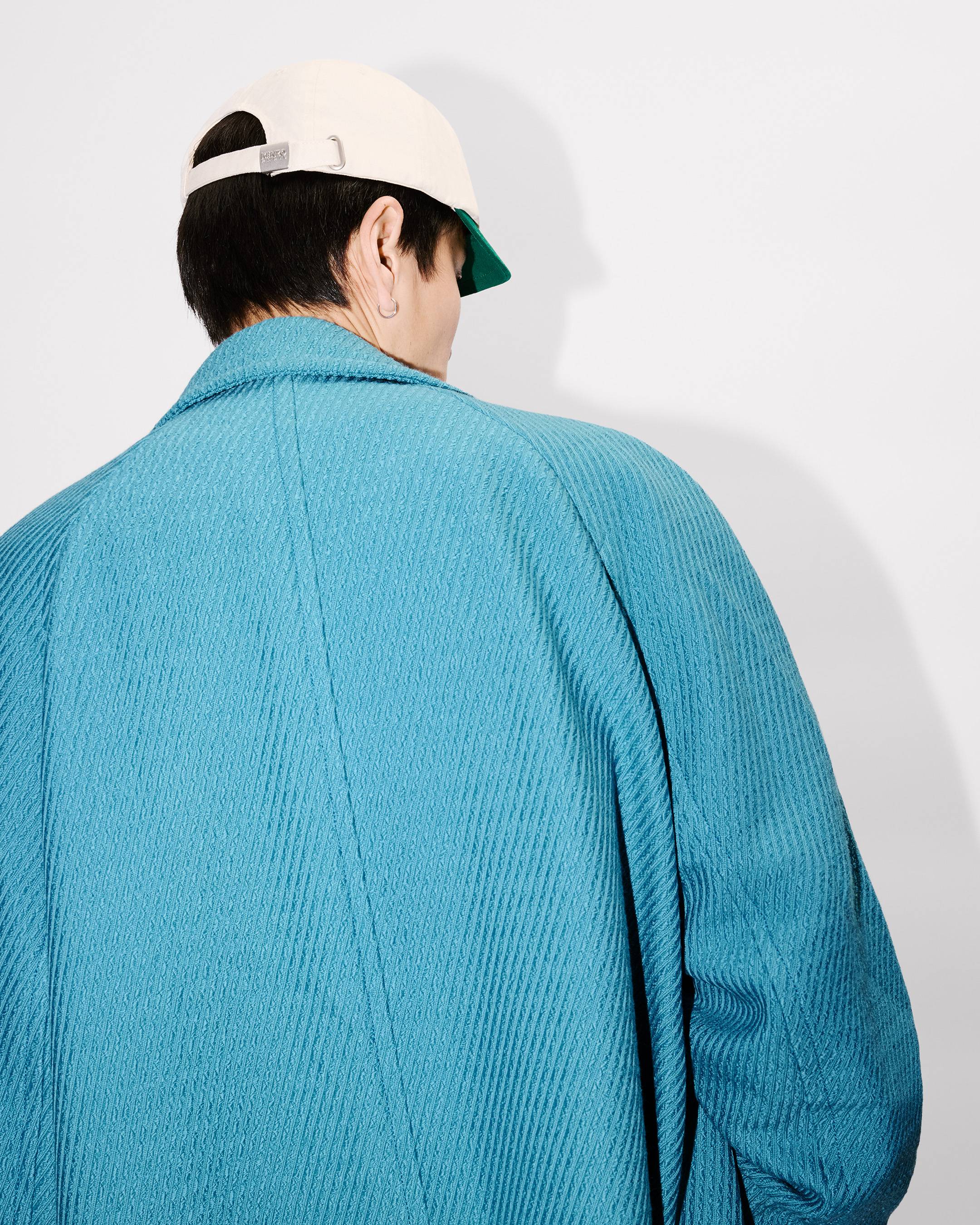 Wrap coat in mixed virgin wool