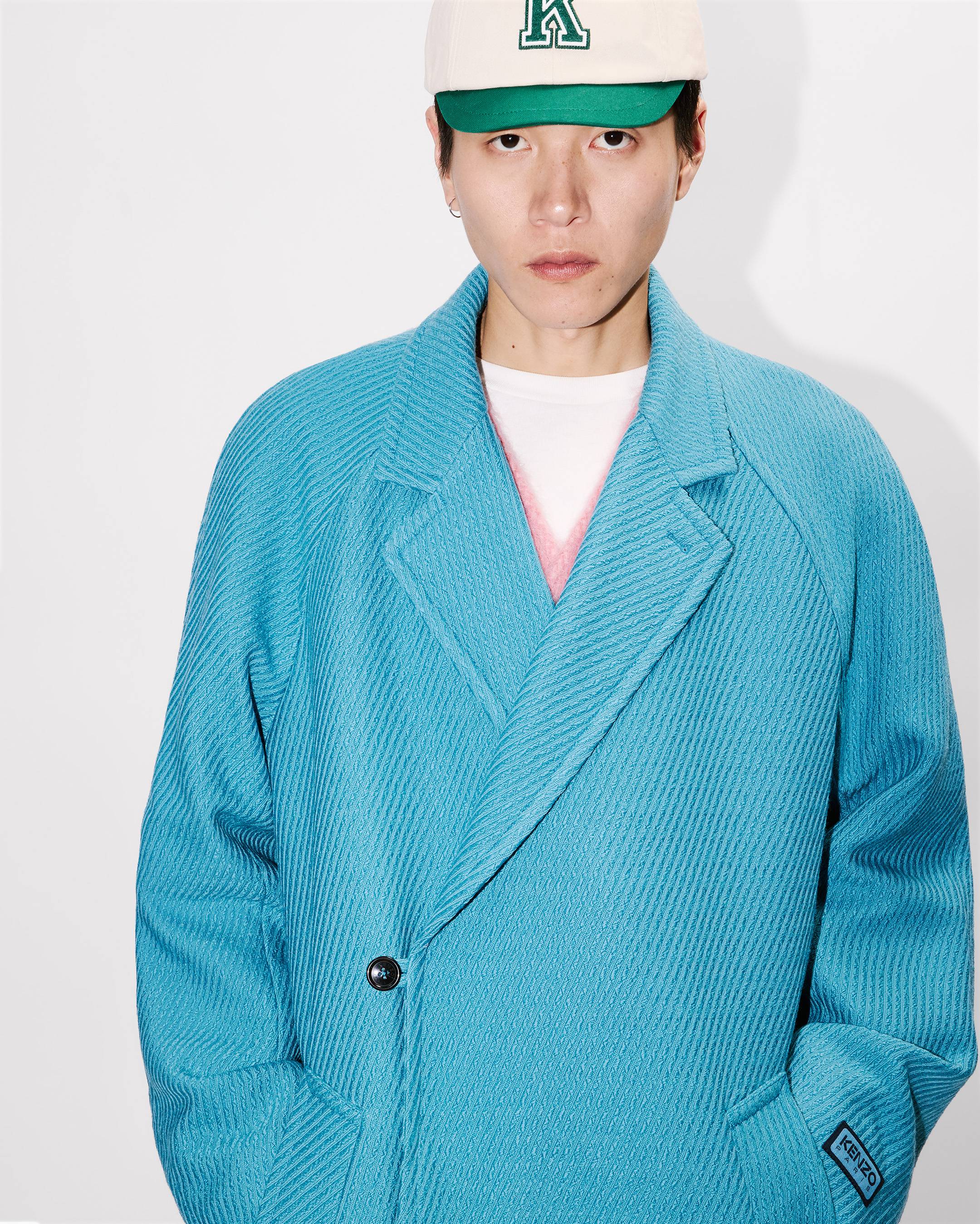 Wrap coat in mixed virgin wool