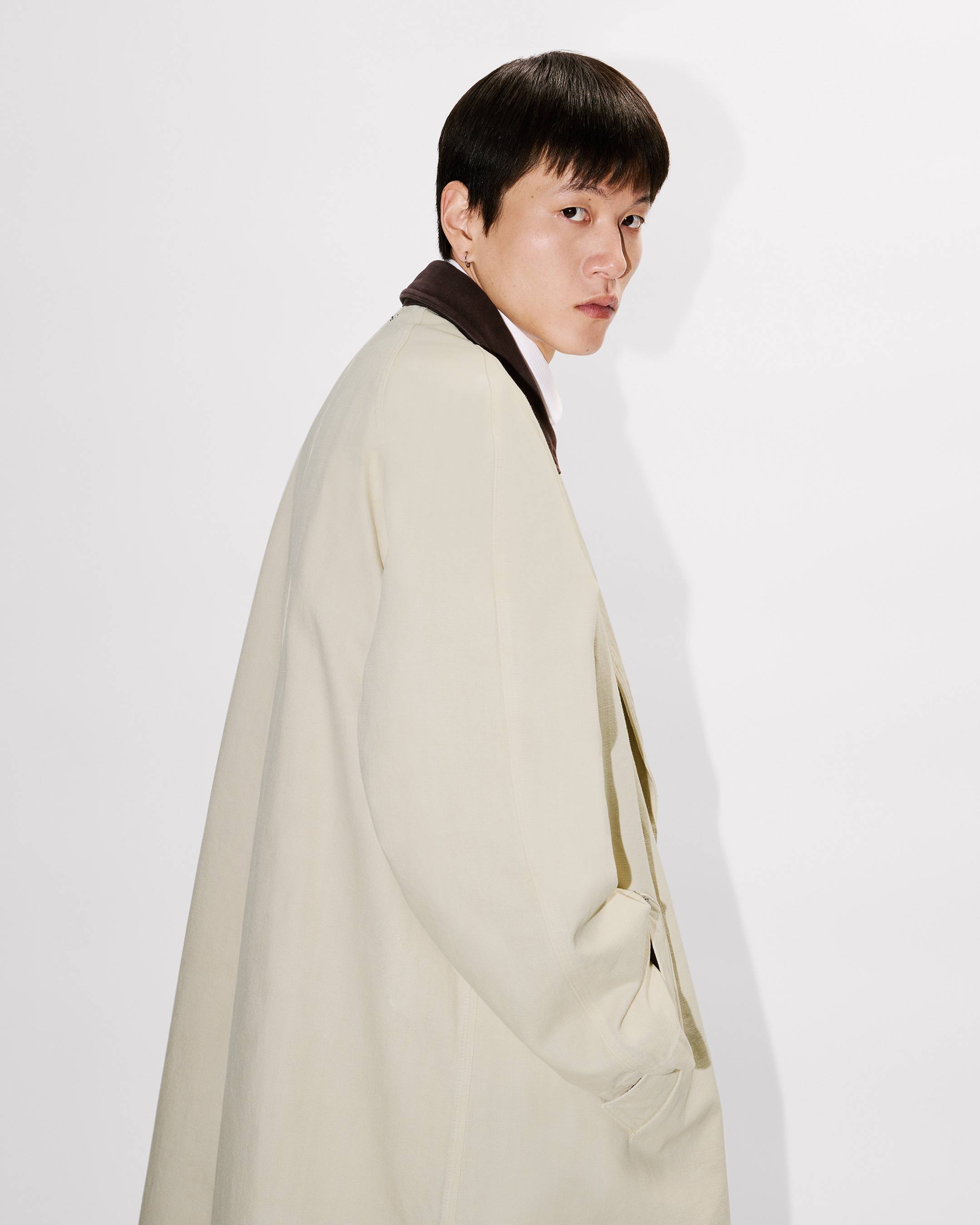 'KENZO Paris Chainstitch' wrap coat washed cotton