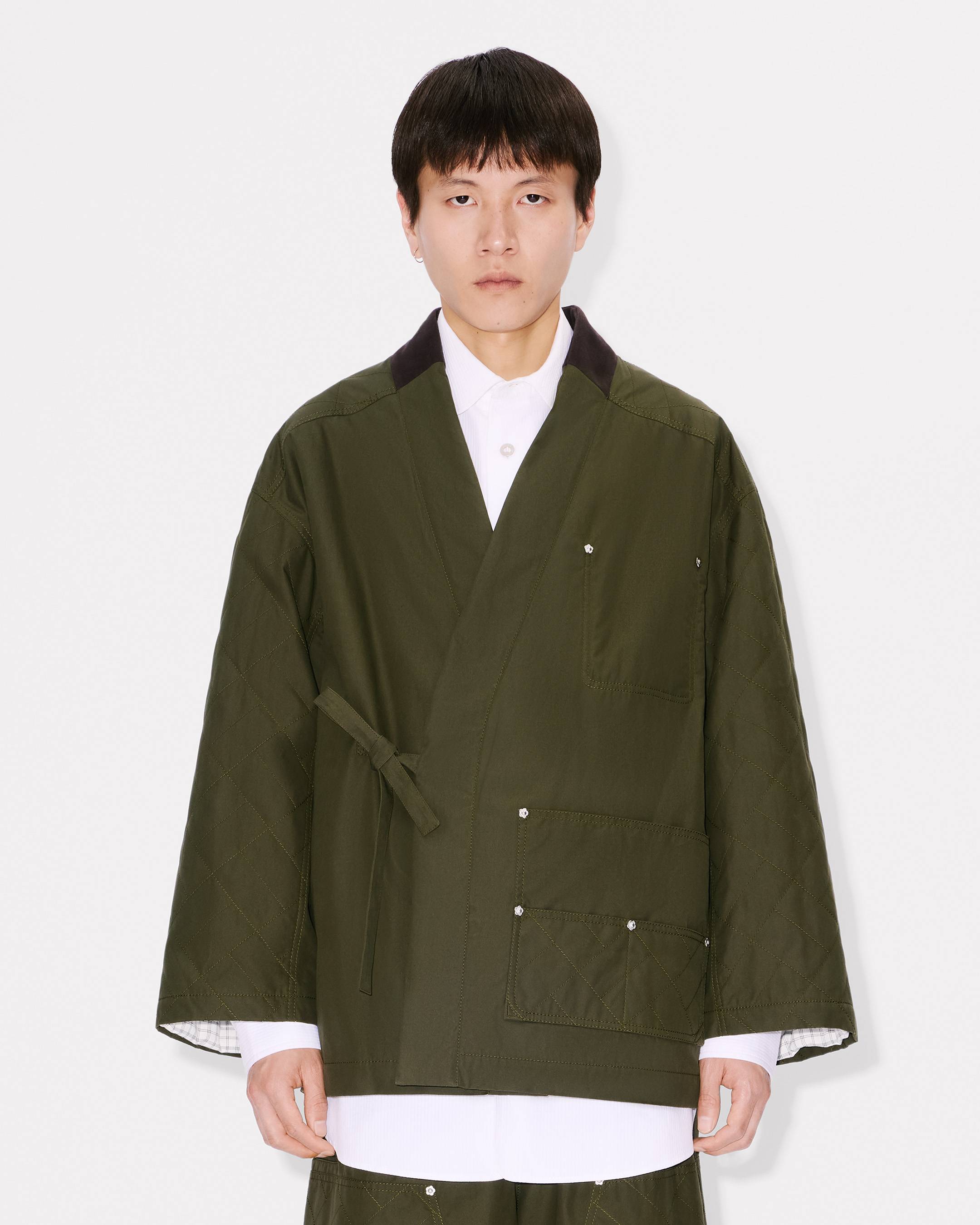 'KENZO Weave' kimono coat in cotton
