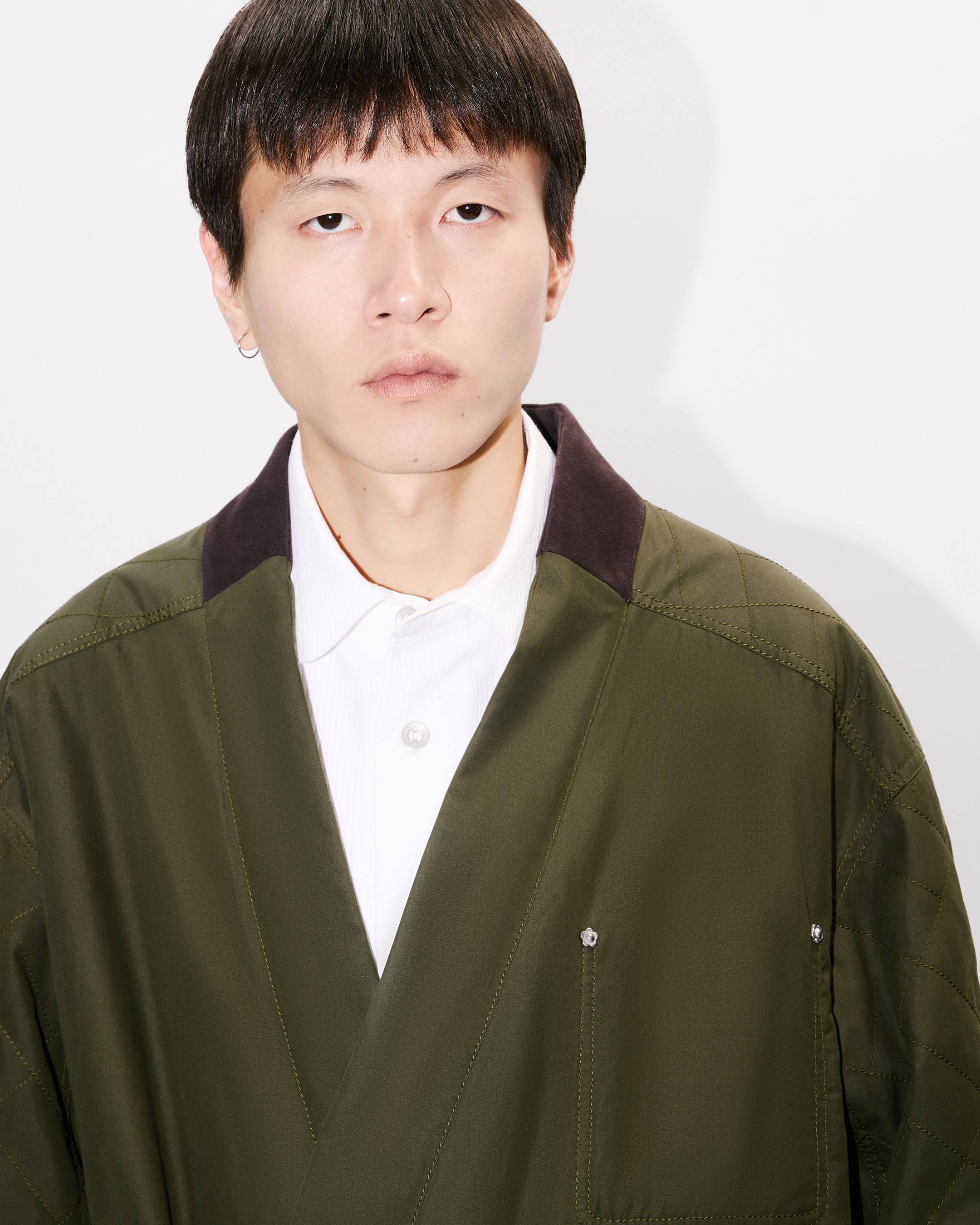 'KENZO Weave' kimono coat in cotton