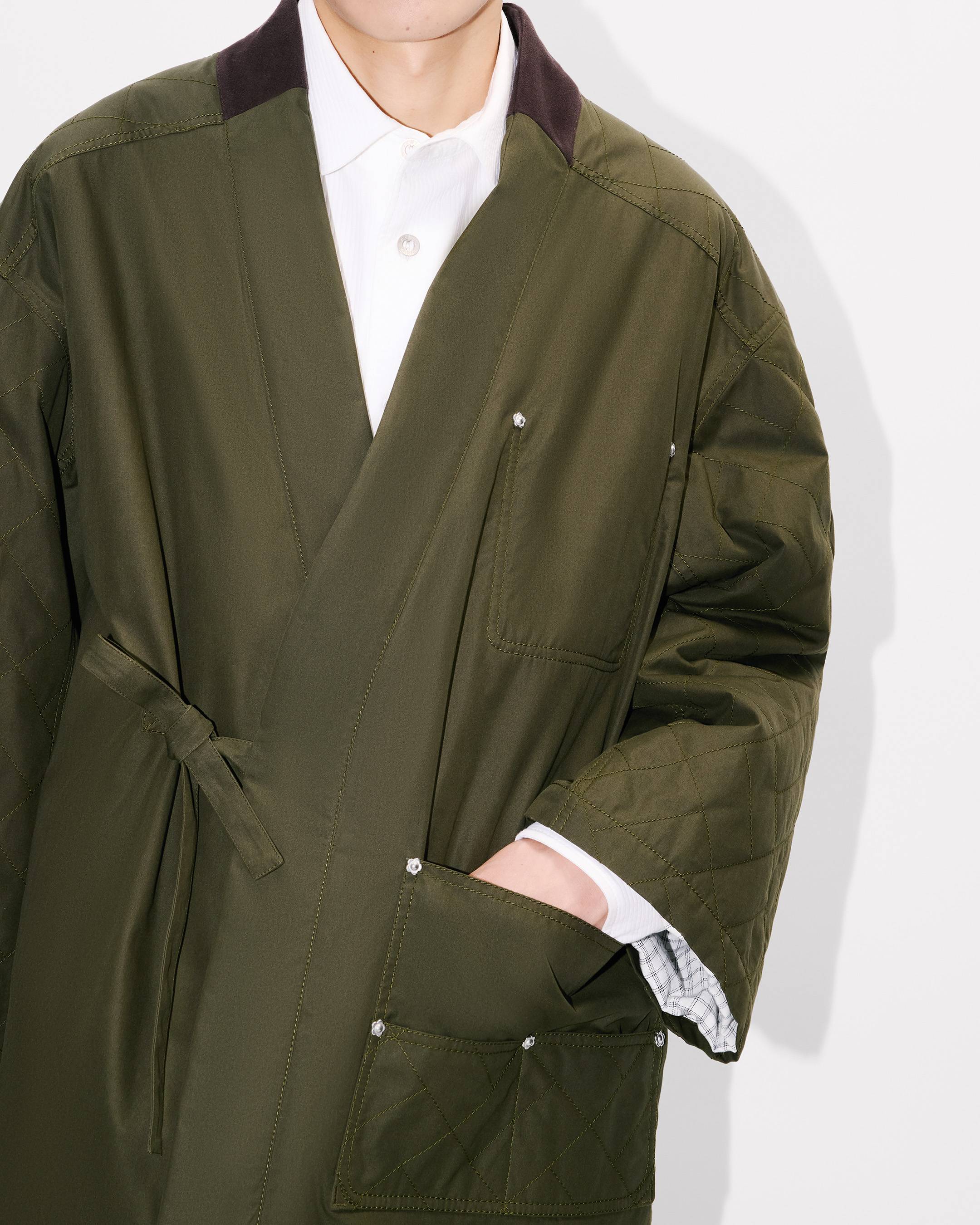 'KENZO Weave' kimono coat in cotton