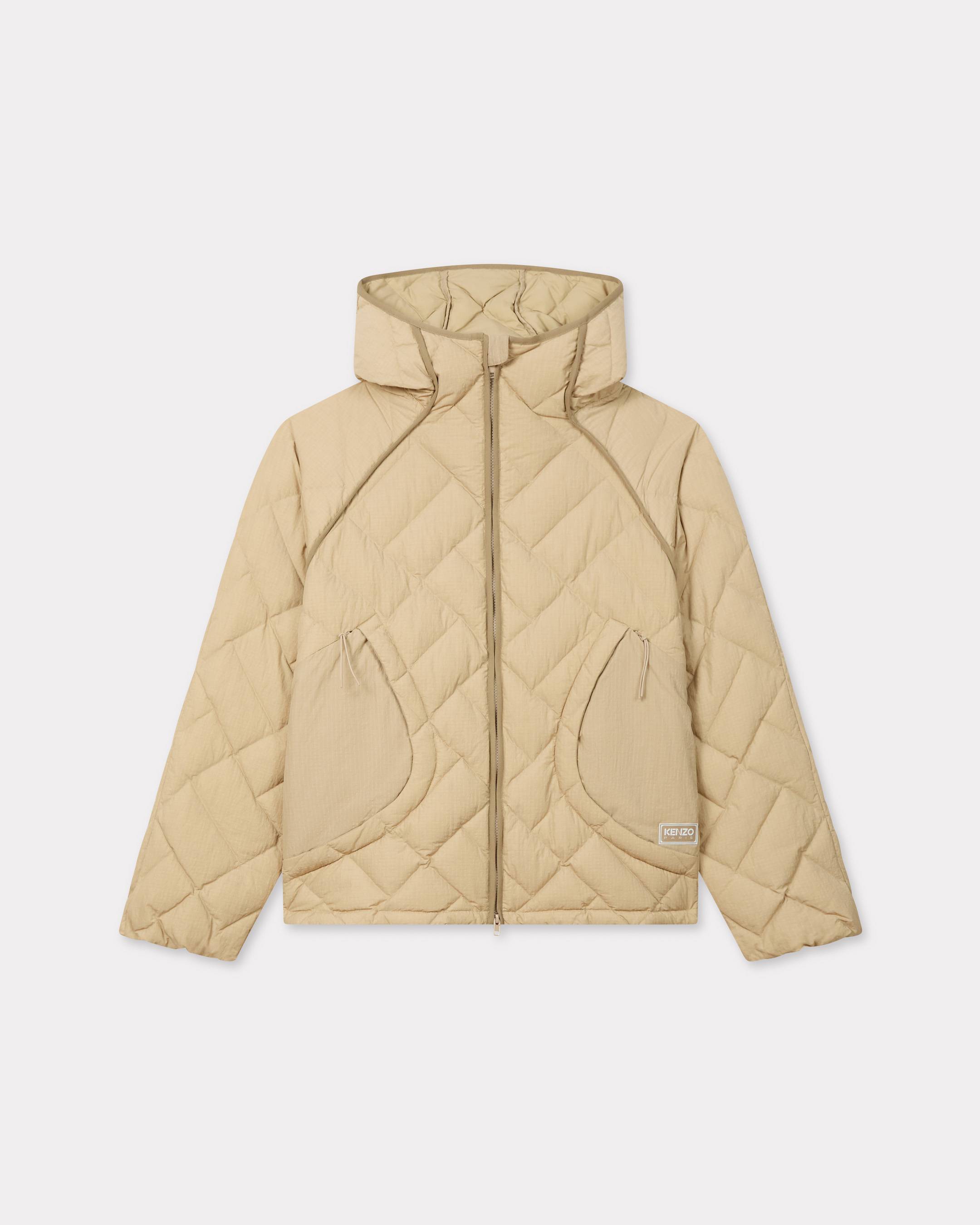 KENZO ' Weave' Light Weight Down Jacket, Man, Beige, Size Xxs, Nylon