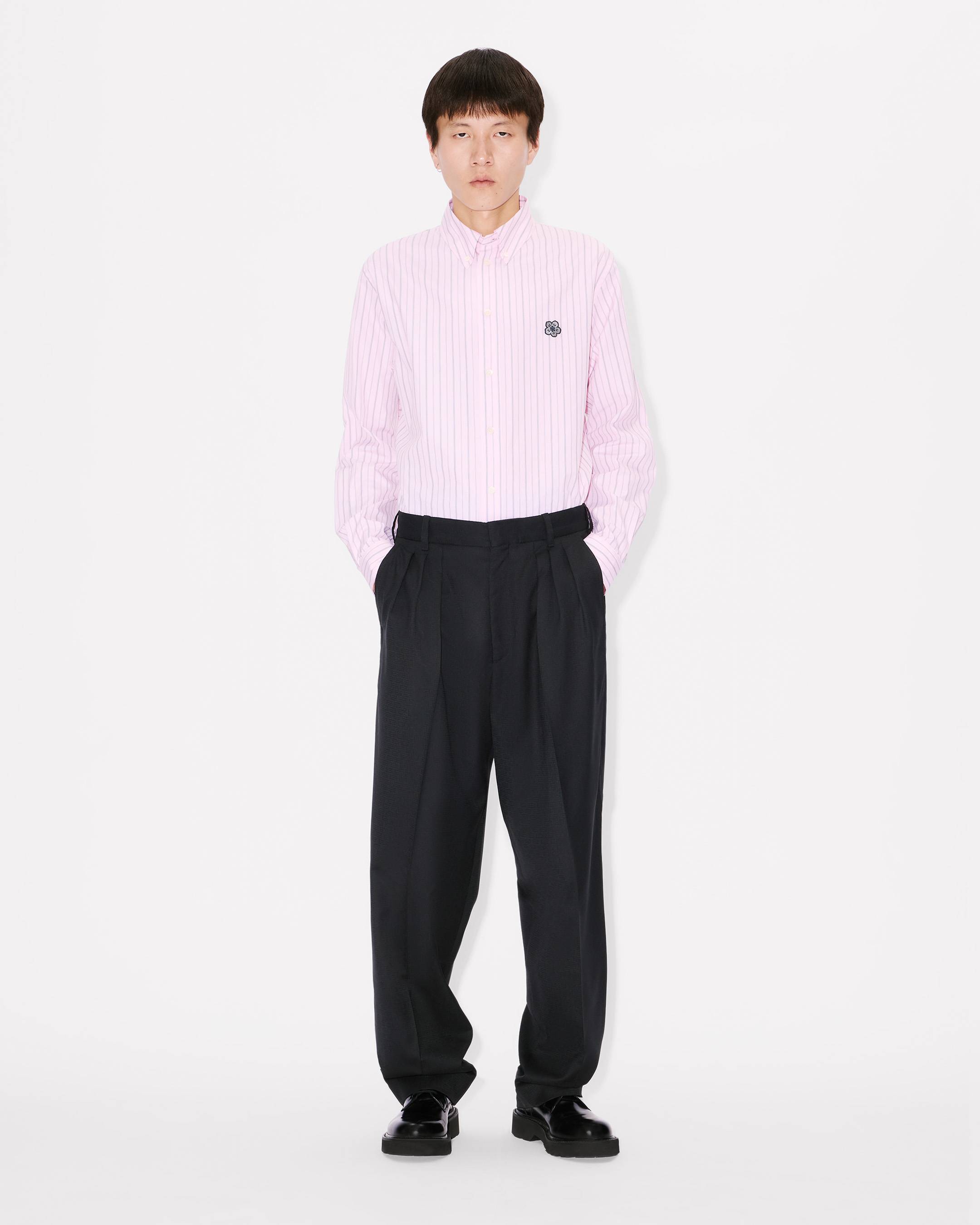 'KENZO Weave' pleated tailored pants in wool jacquard