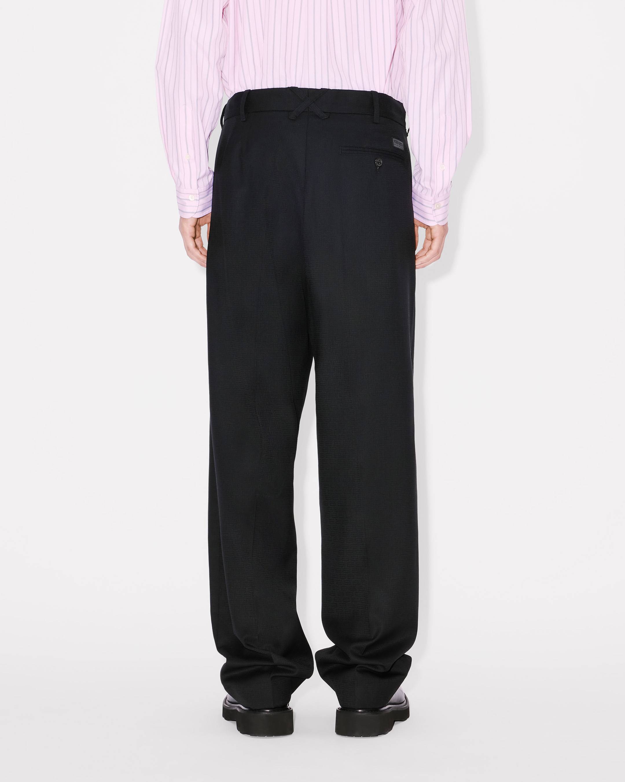 'KENZO Weave' pleated tailored pants in wool jacquard