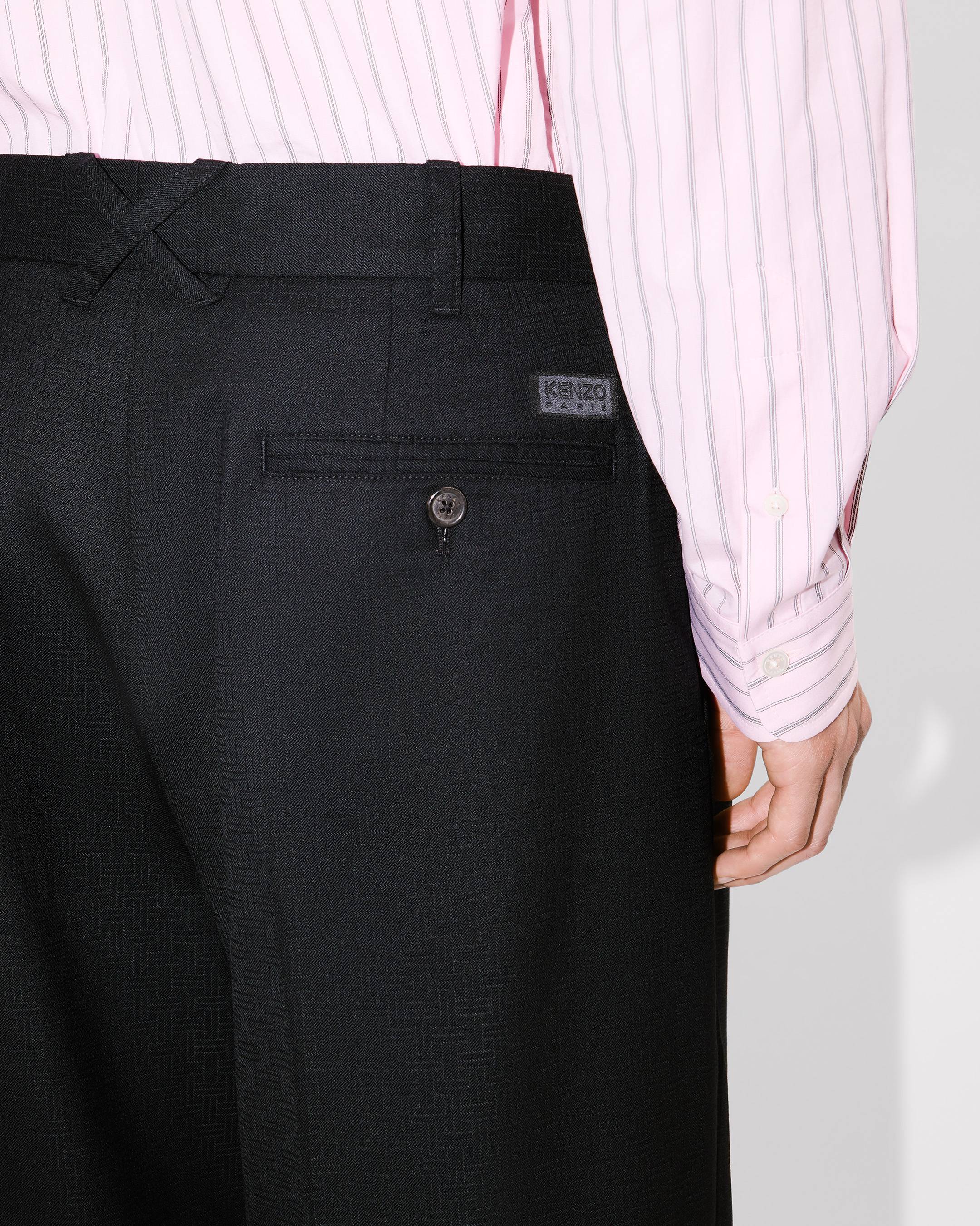 'KENZO Weave' pleated tailored pants in wool jacquard