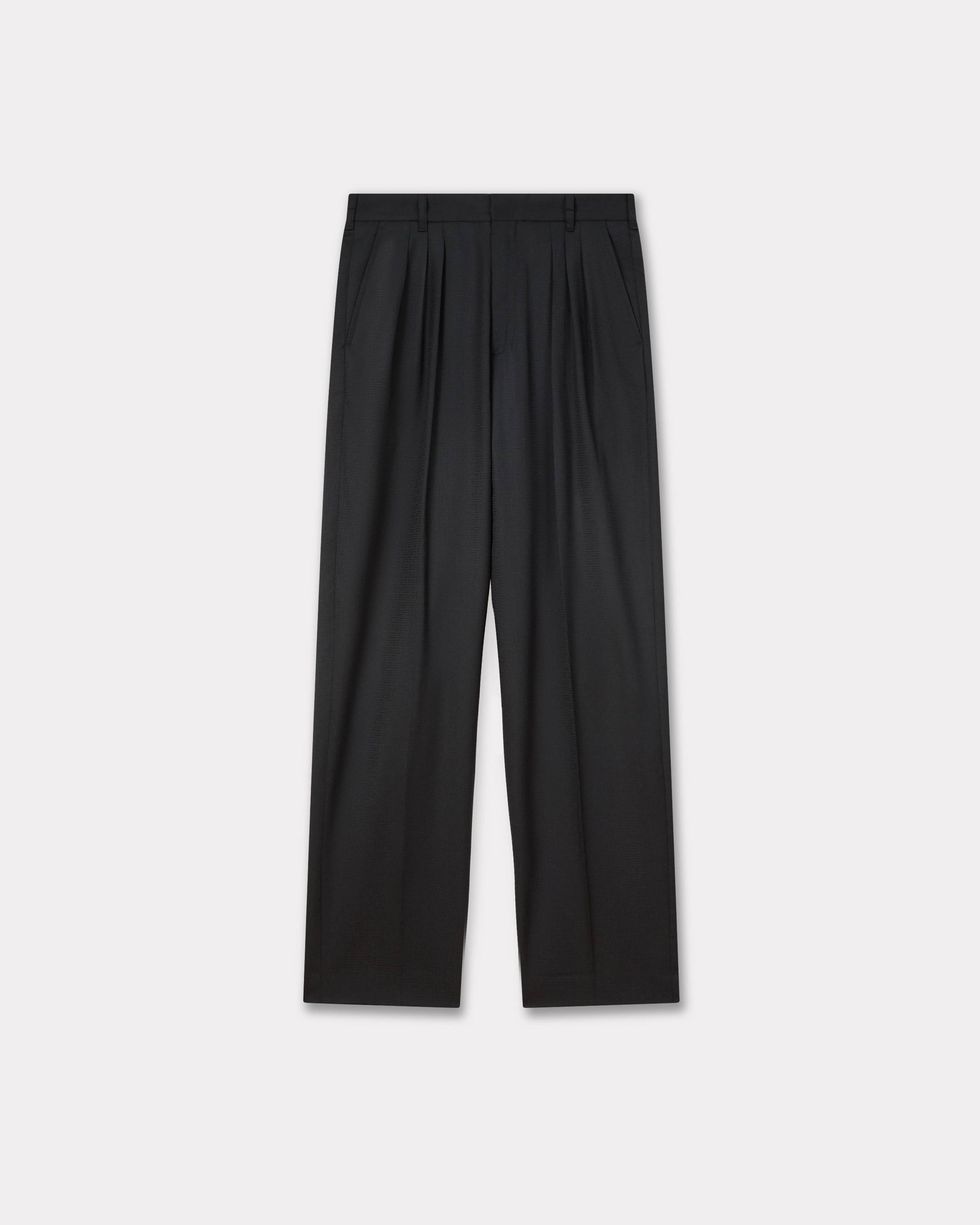 'KENZO Weave' pleated tailored pants in wool jacquard