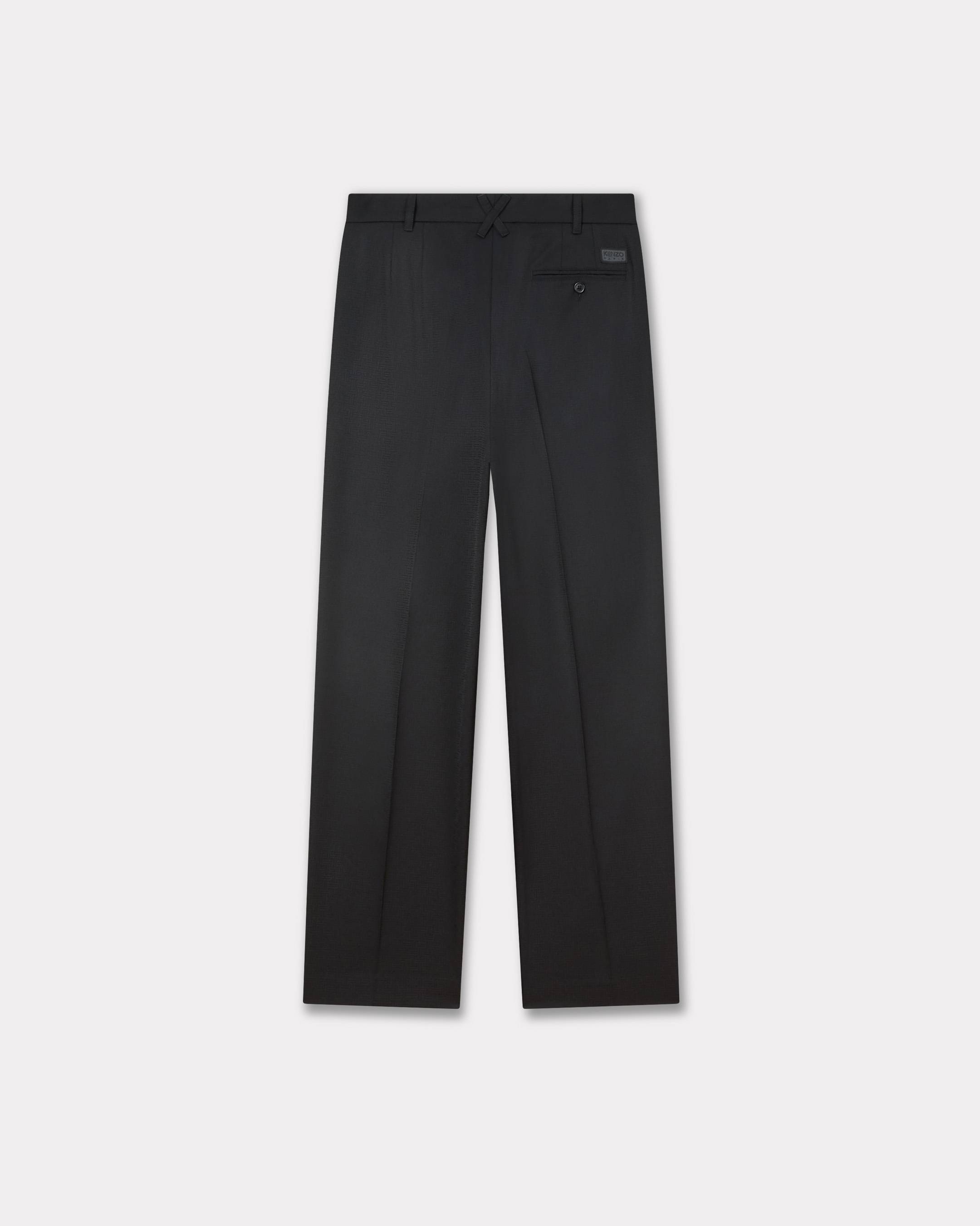 'KENZO Weave' pleated tailored pants in wool jacquard