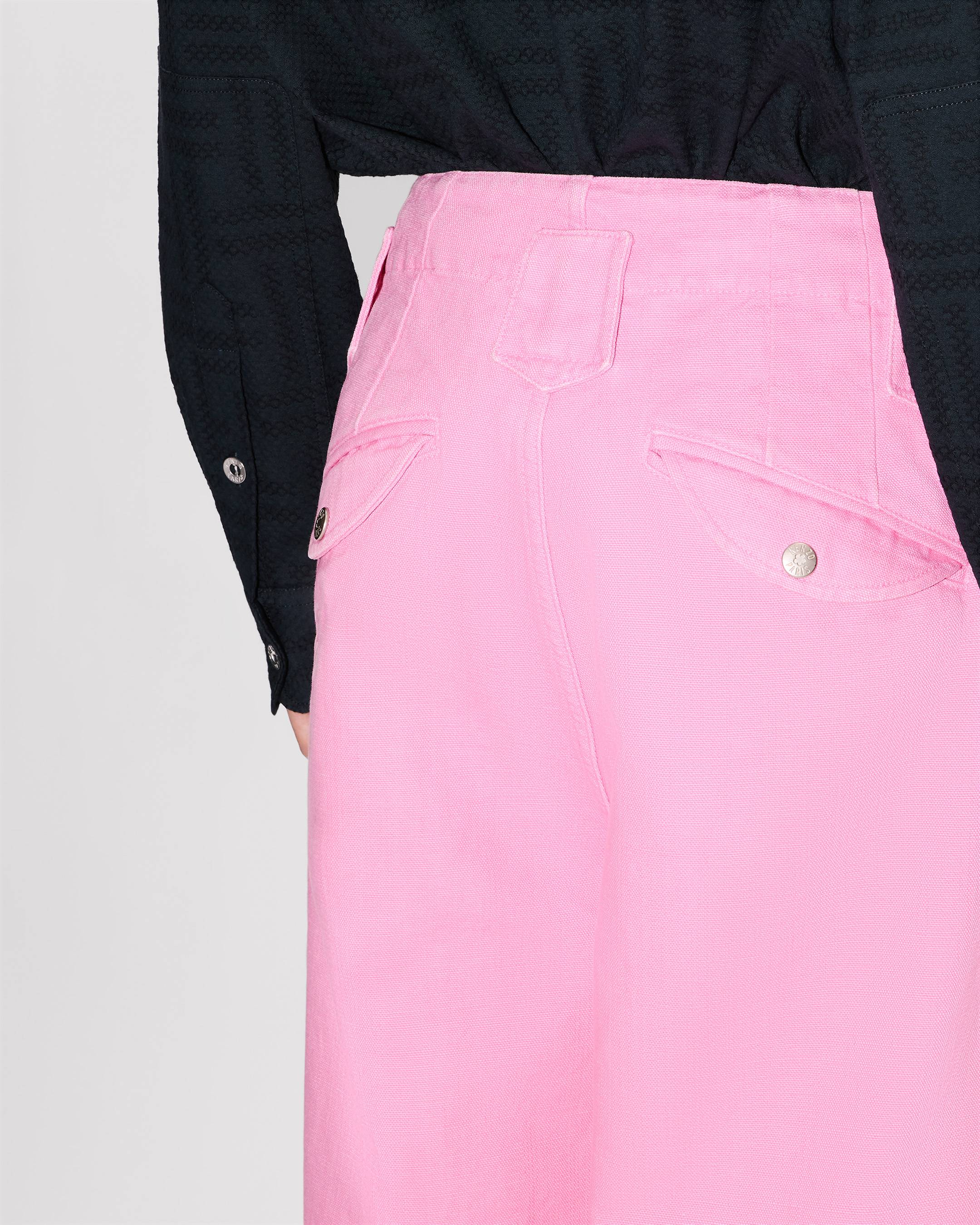 'KENZO Weave' double knee pants washed cotton