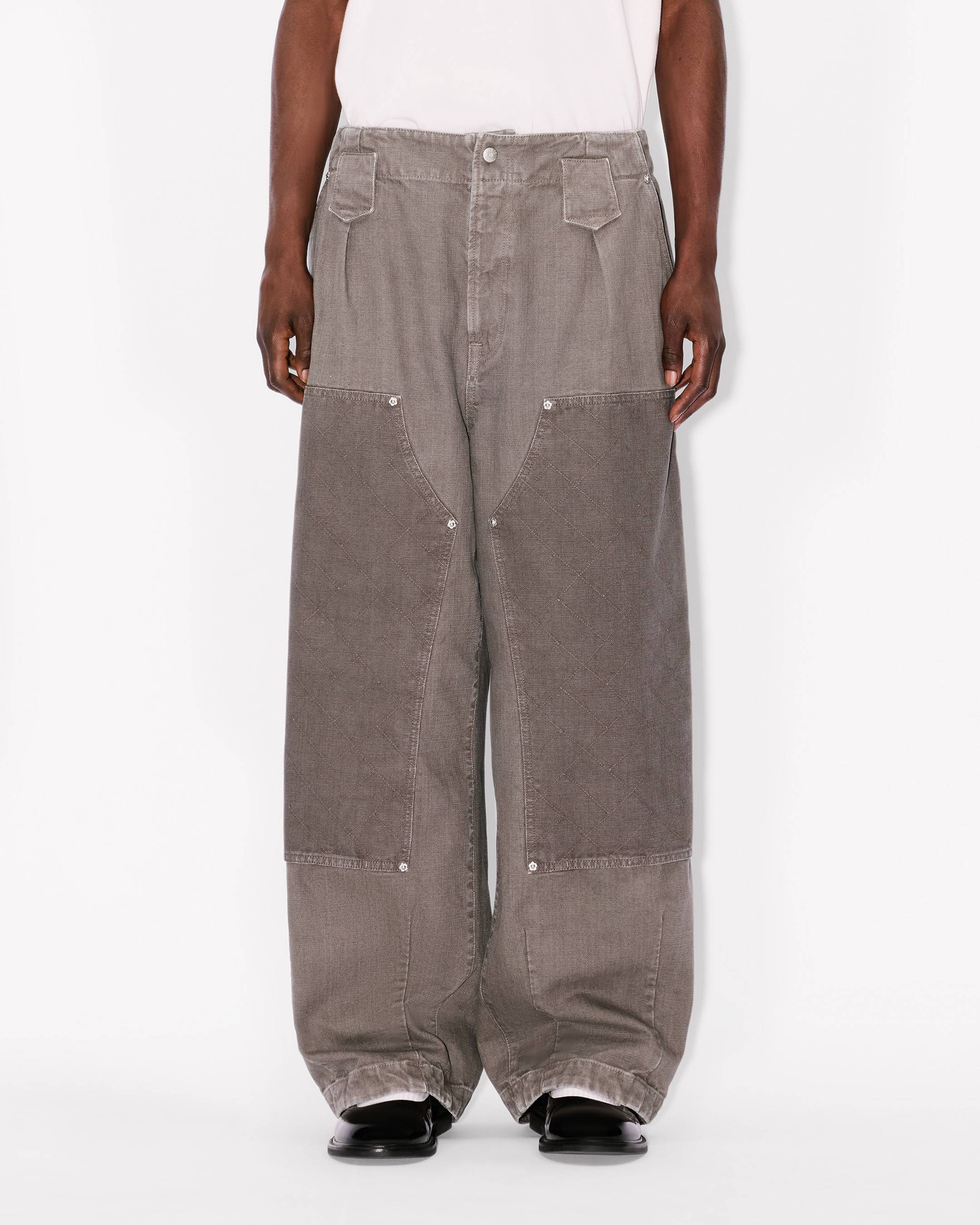 'KENZO Weave' double knee pants in washed cotton