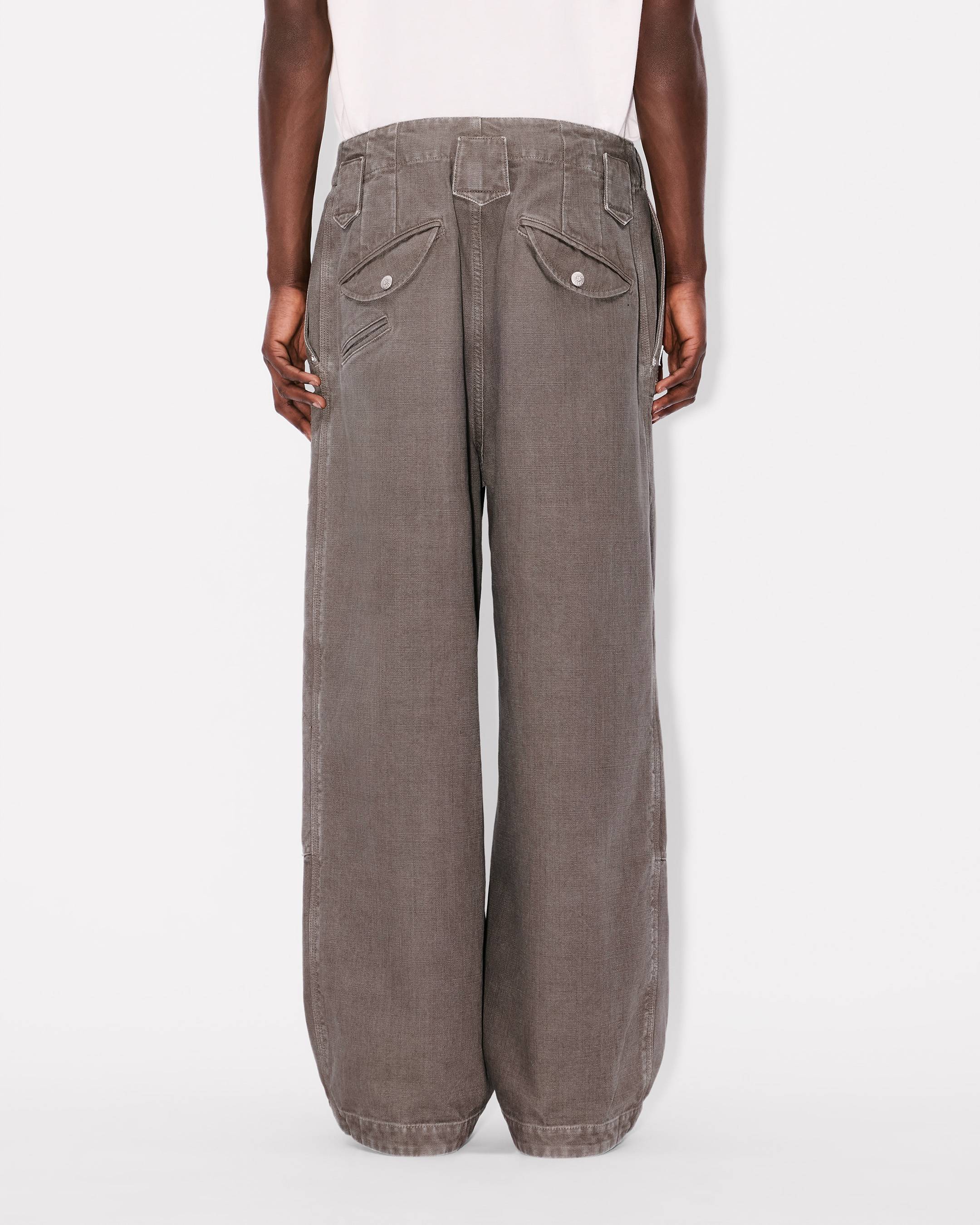 'KENZO Weave' double knee pants in washed cotton