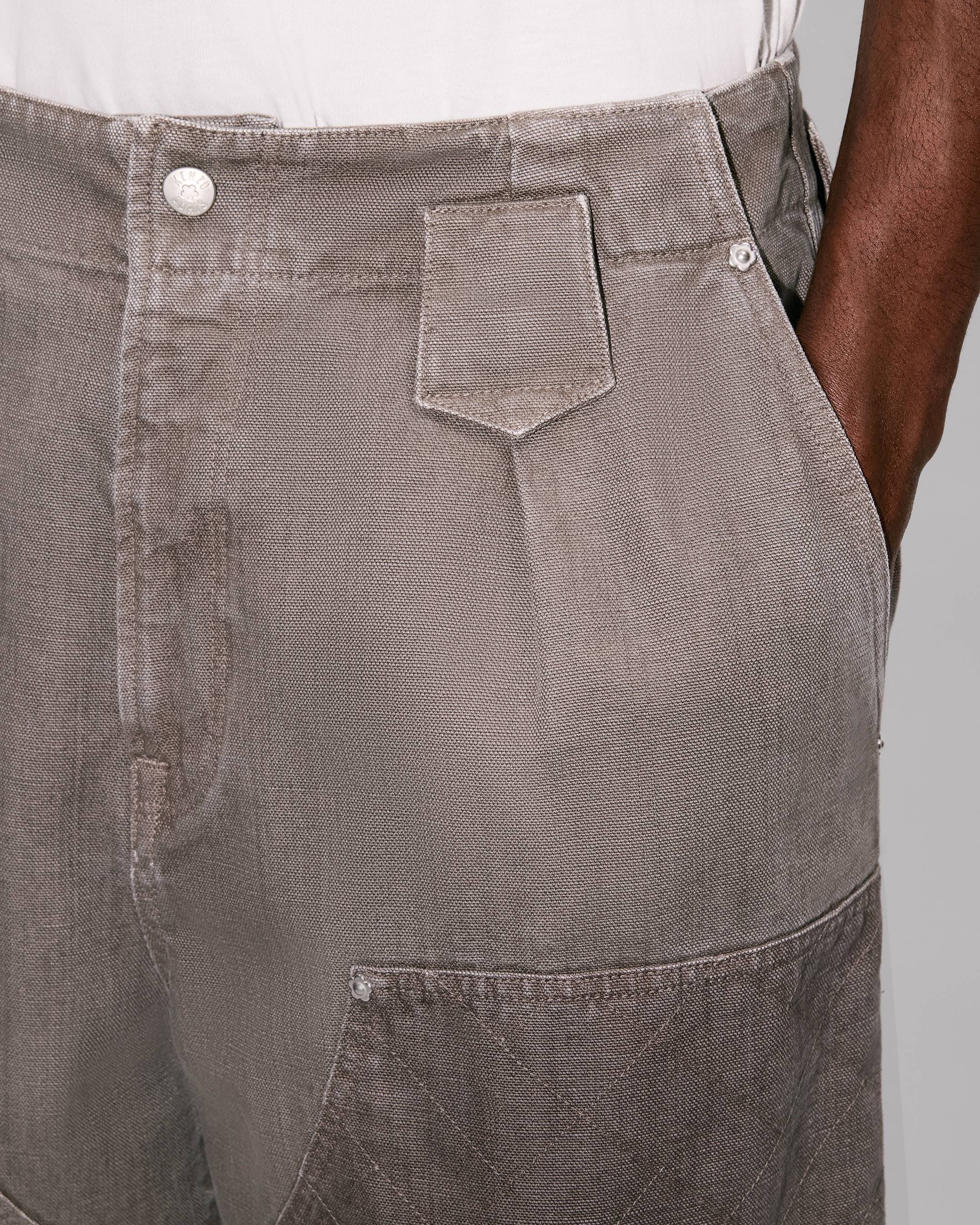 'KENZO Weave' double knee pants in washed cotton