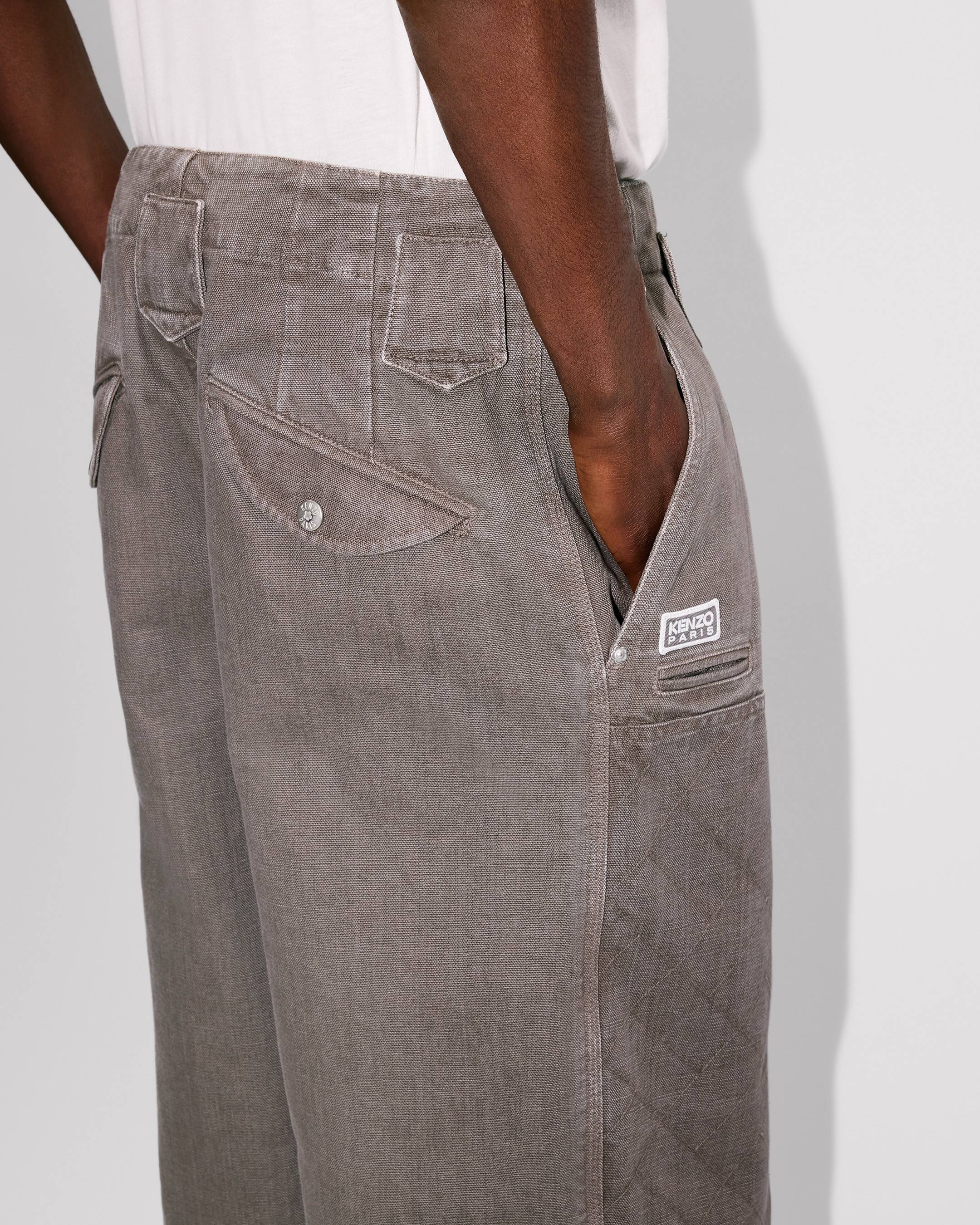 'KENZO Weave' double knee pants in washed cotton