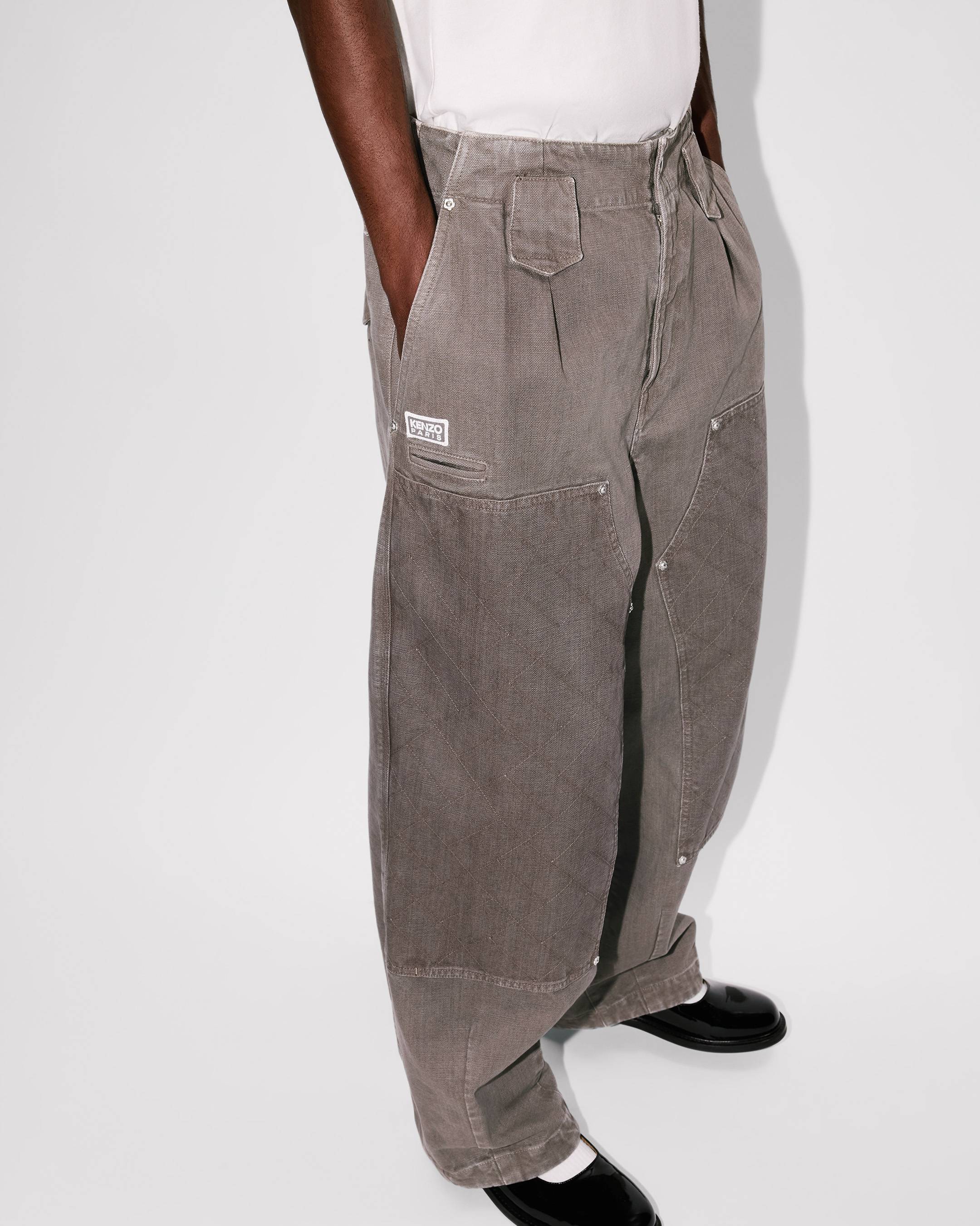 'KENZO Weave' double knee pants in washed cotton