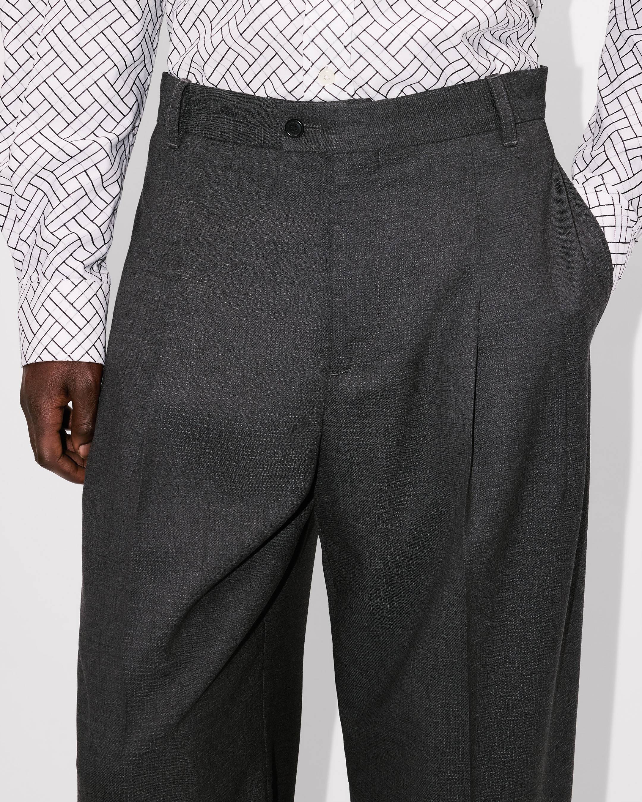 Gerade maßgeschneiderte „KENZO Weave“-Jacquard-Hose aus Wolle