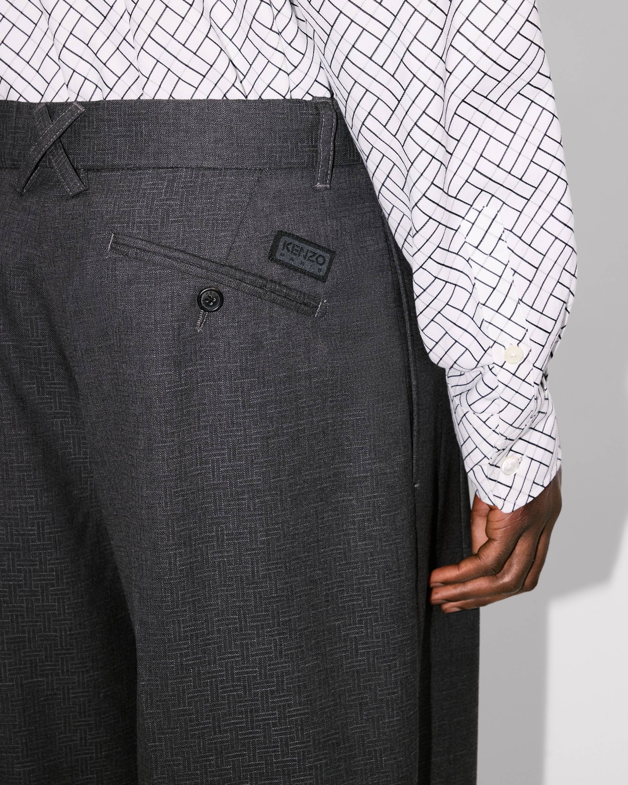 Gerade maßgeschneiderte „KENZO Weave“-Jacquard-Hose aus Wolle