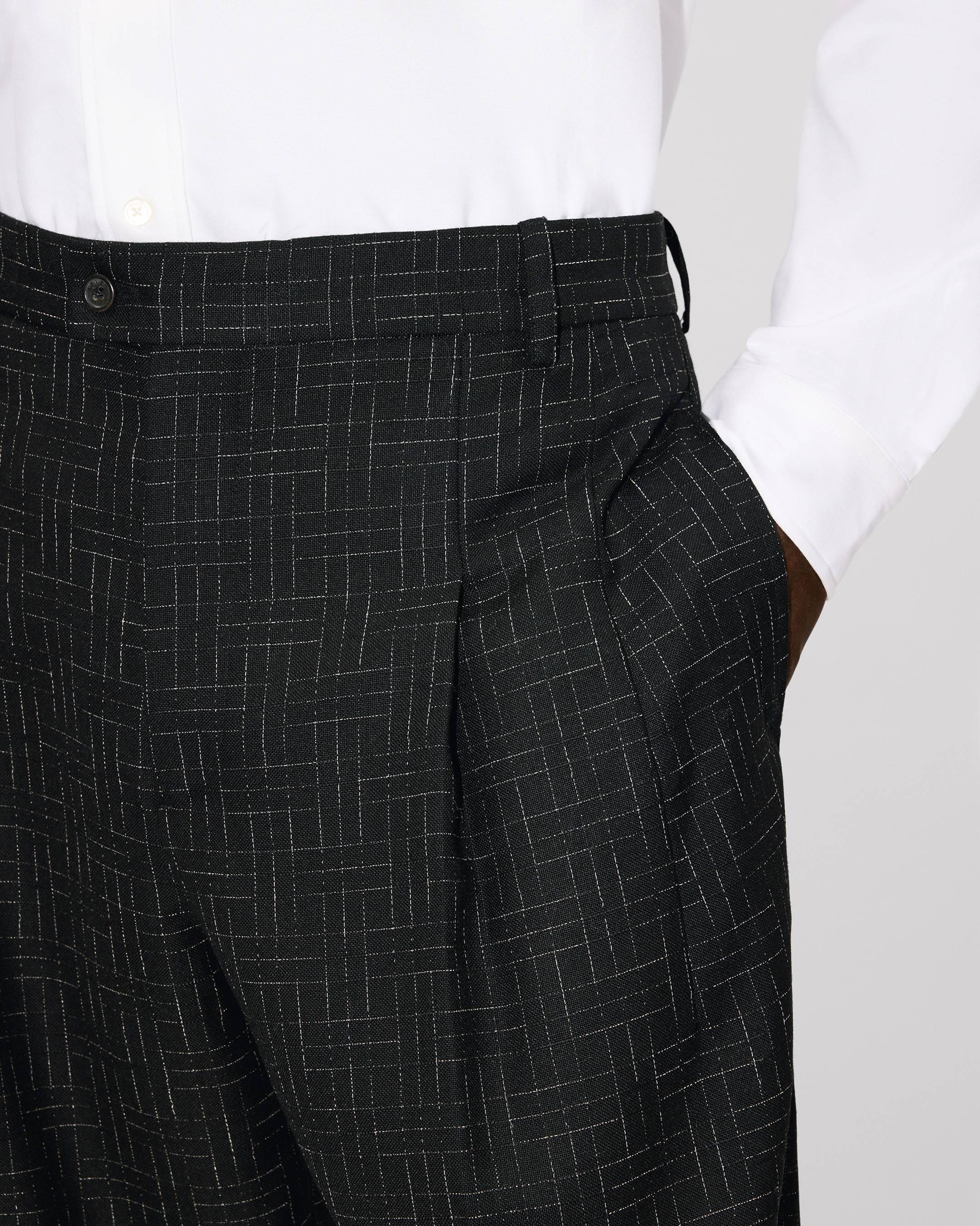 'KENZO Weave' ストレート テーラード パンツ バージンウール ジャガード