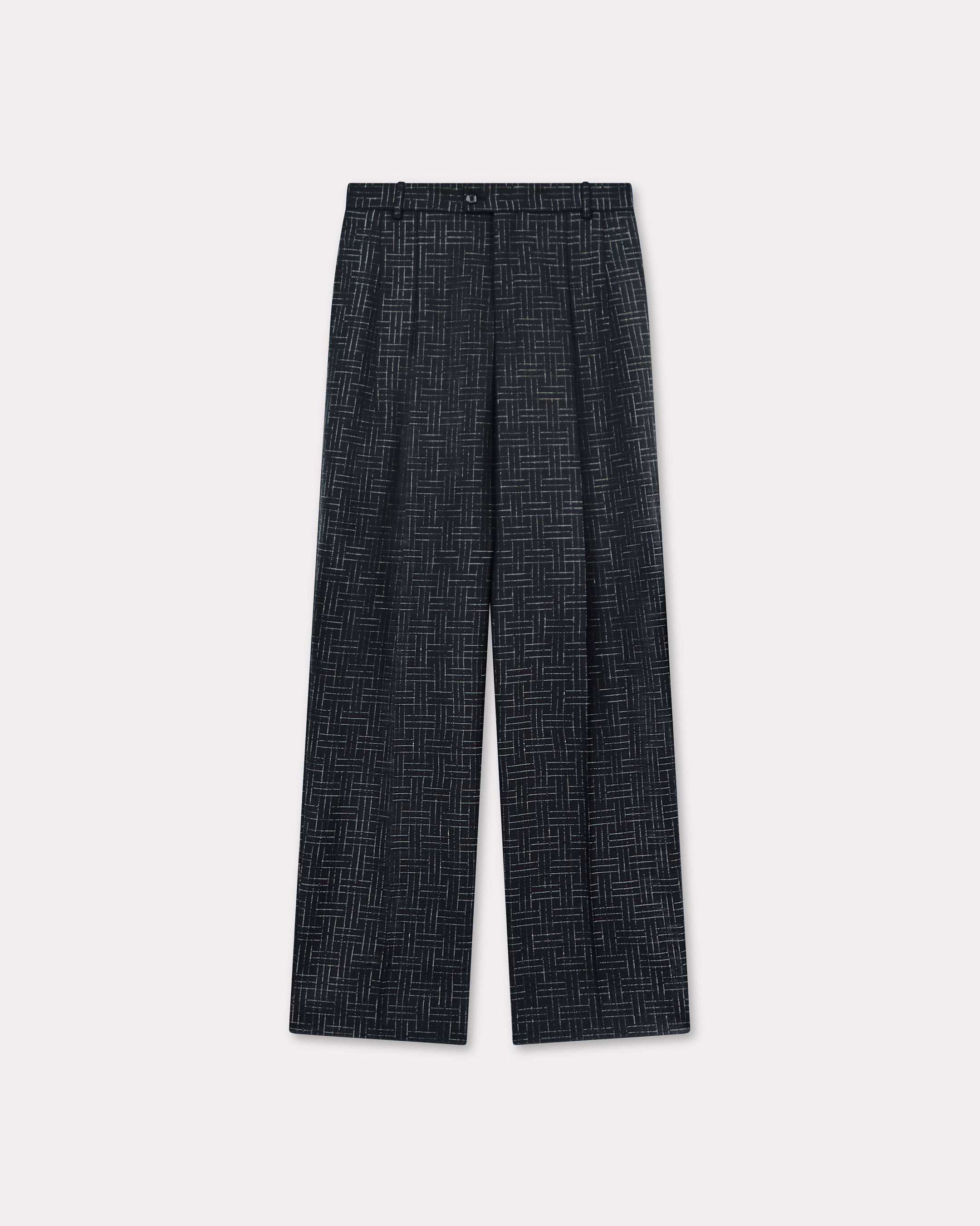 'KENZO Weave' straight tailored pants virgin wool jacquard