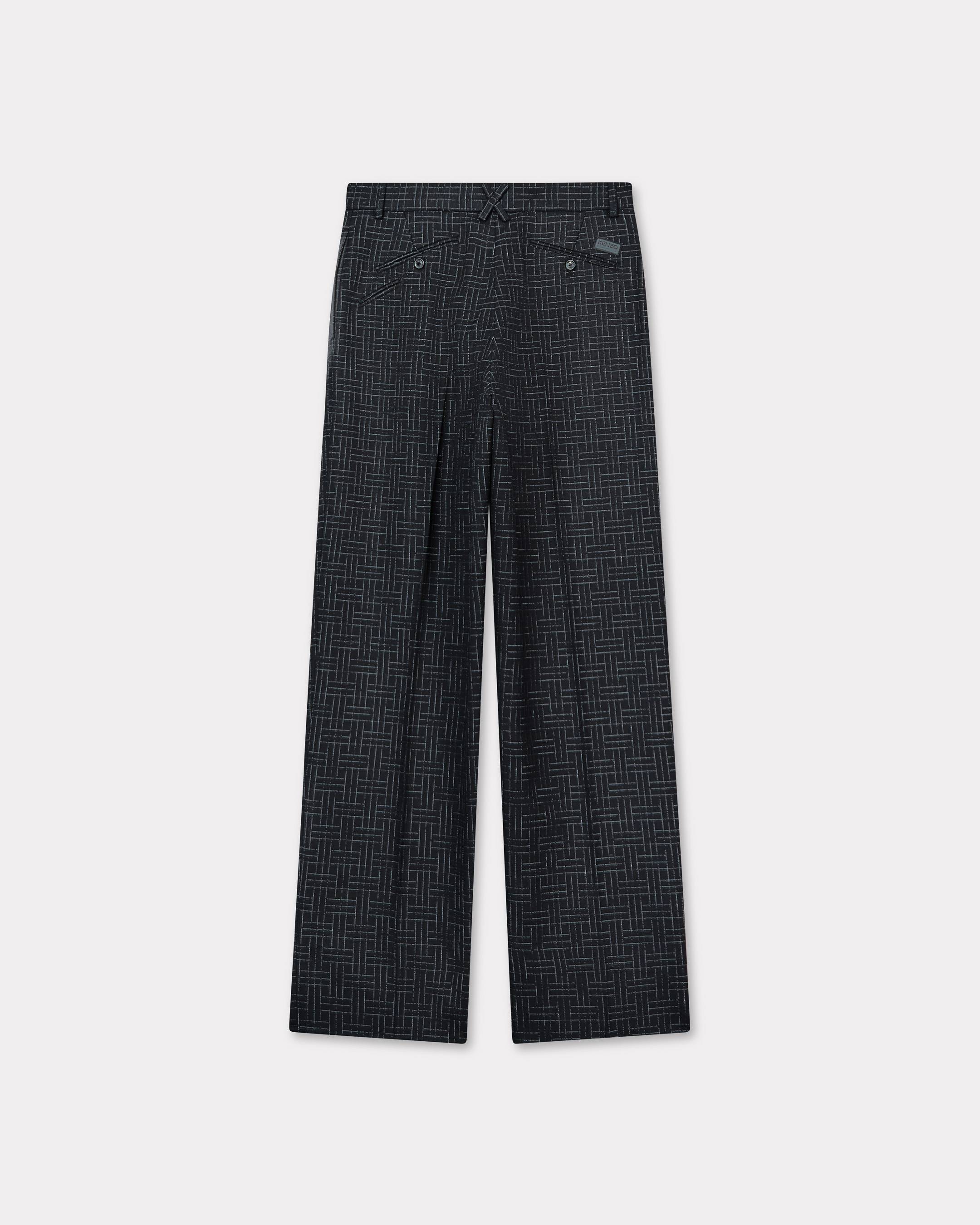'KENZO Weave' straight tailored pants virgin wool jacquard