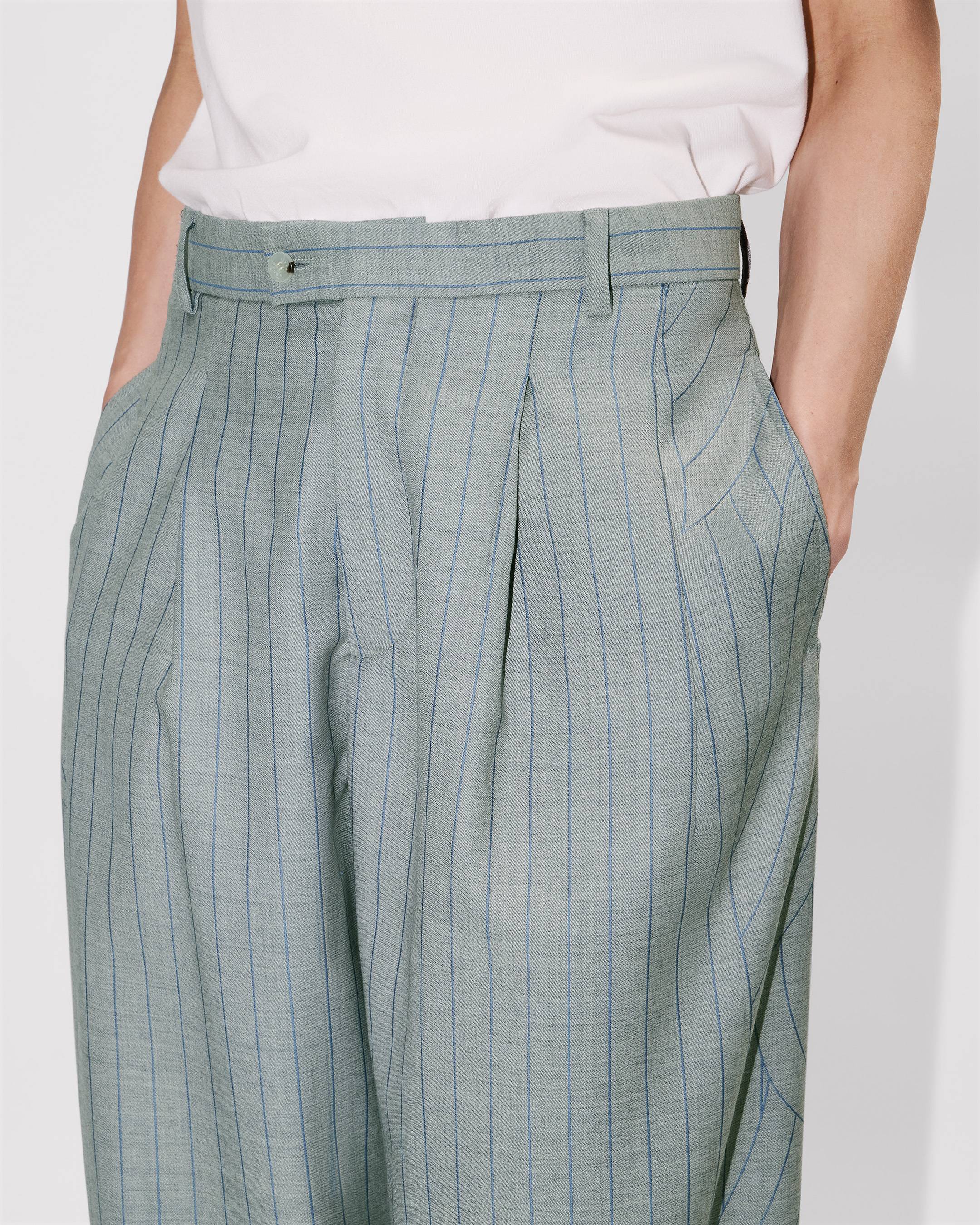 'KENZO Leaf Stripe' straight tailored pants virgin wool jacquard