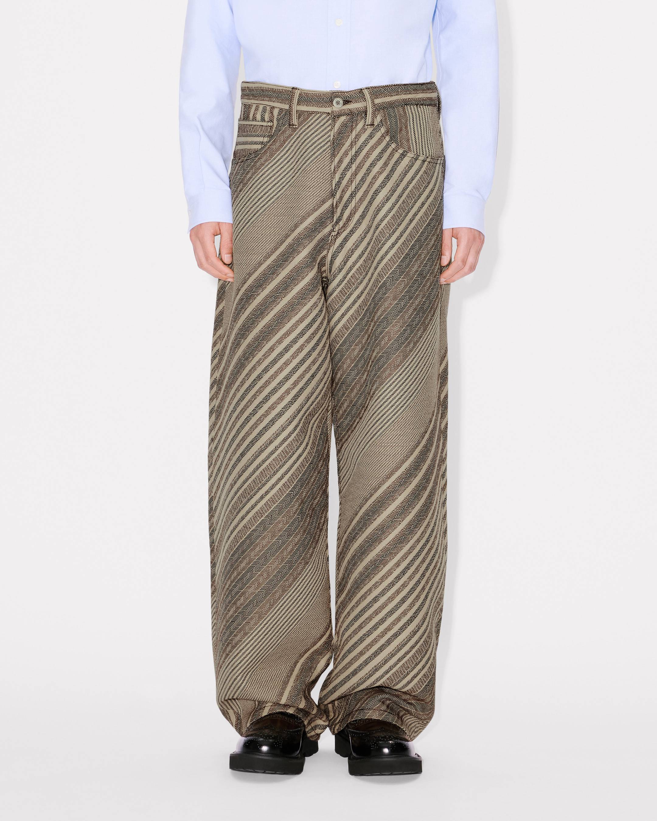 'KENZO Diagonal Stripe' turn up wide fit pants