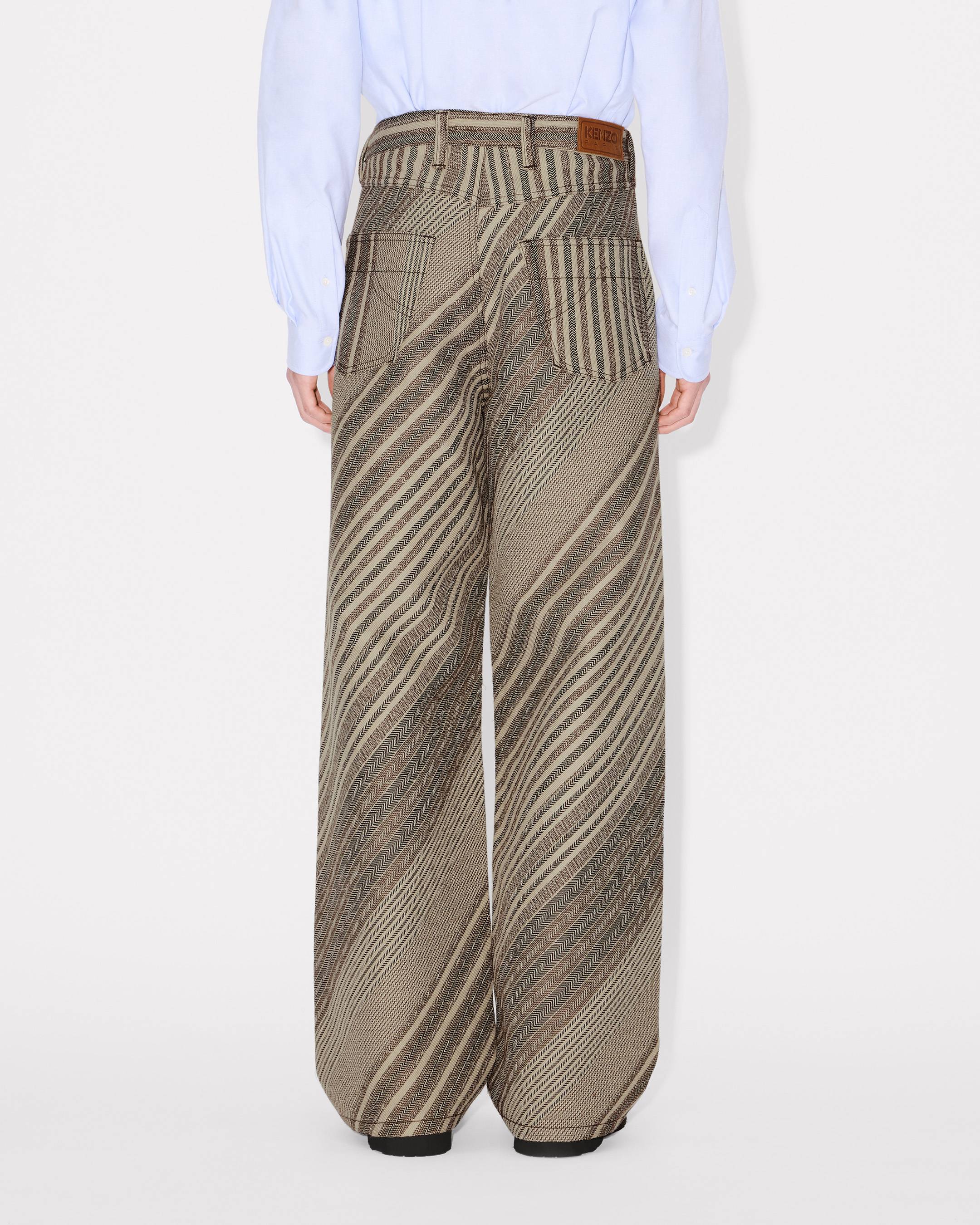 'KENZO Diagonal Stripe' turn up wide fit pants