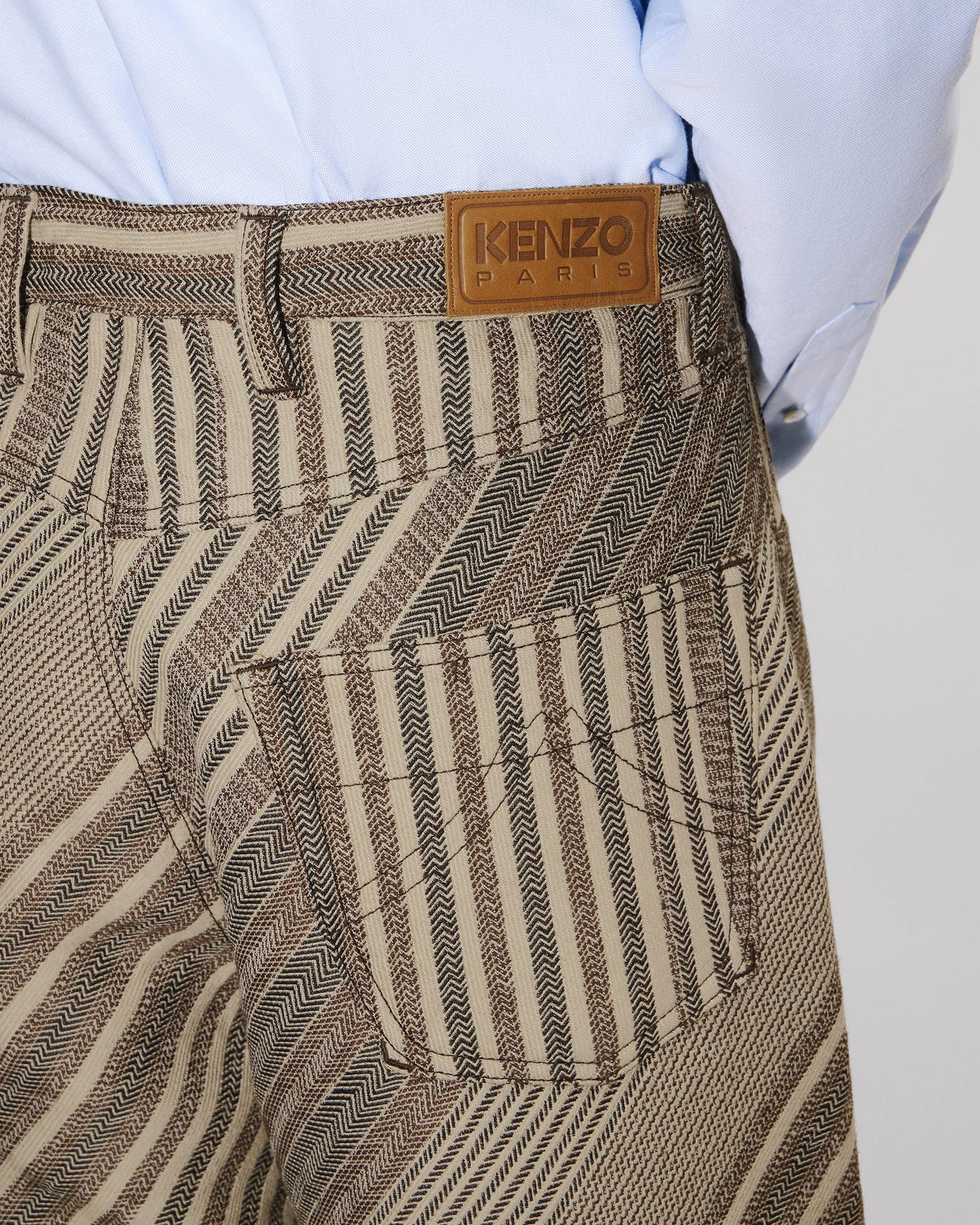 'KENZO Diagonal Stripe' turn up wide fit pants
