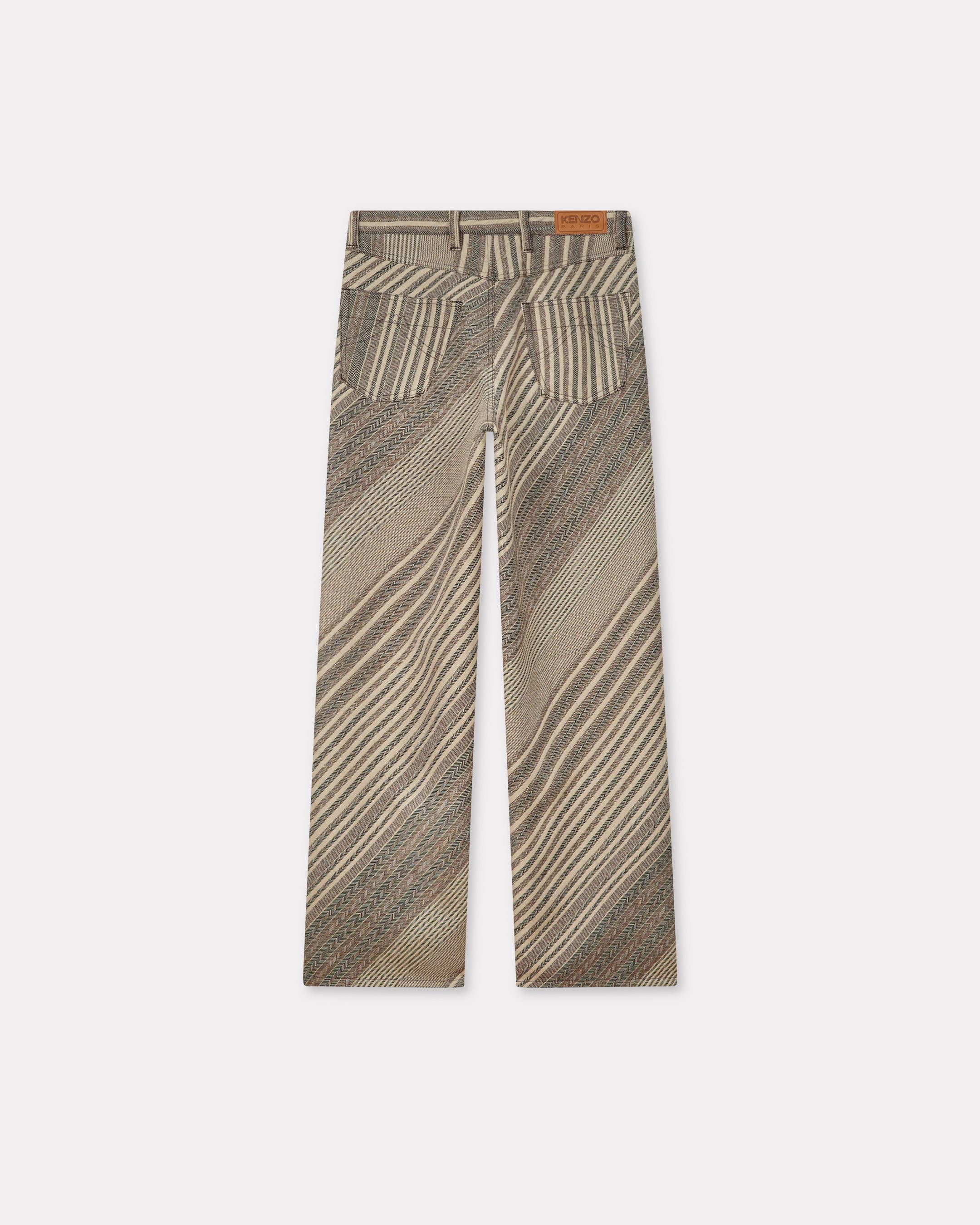 'KENZO Diagonal Stripe' turn up wide fit pants