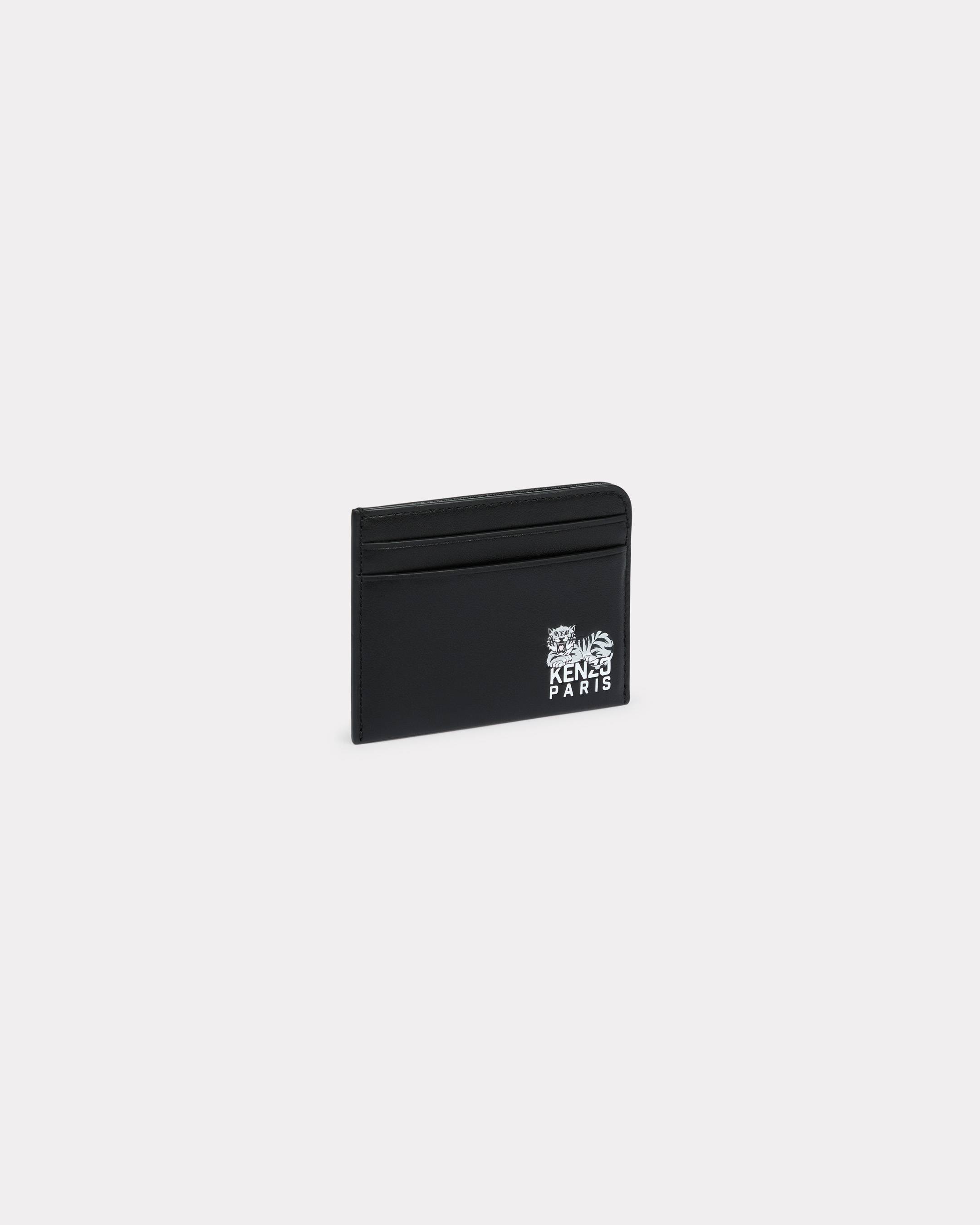 KENZO 'Kenzo Happy Tiger' Card Holder In Leather Black Mens - Size One
