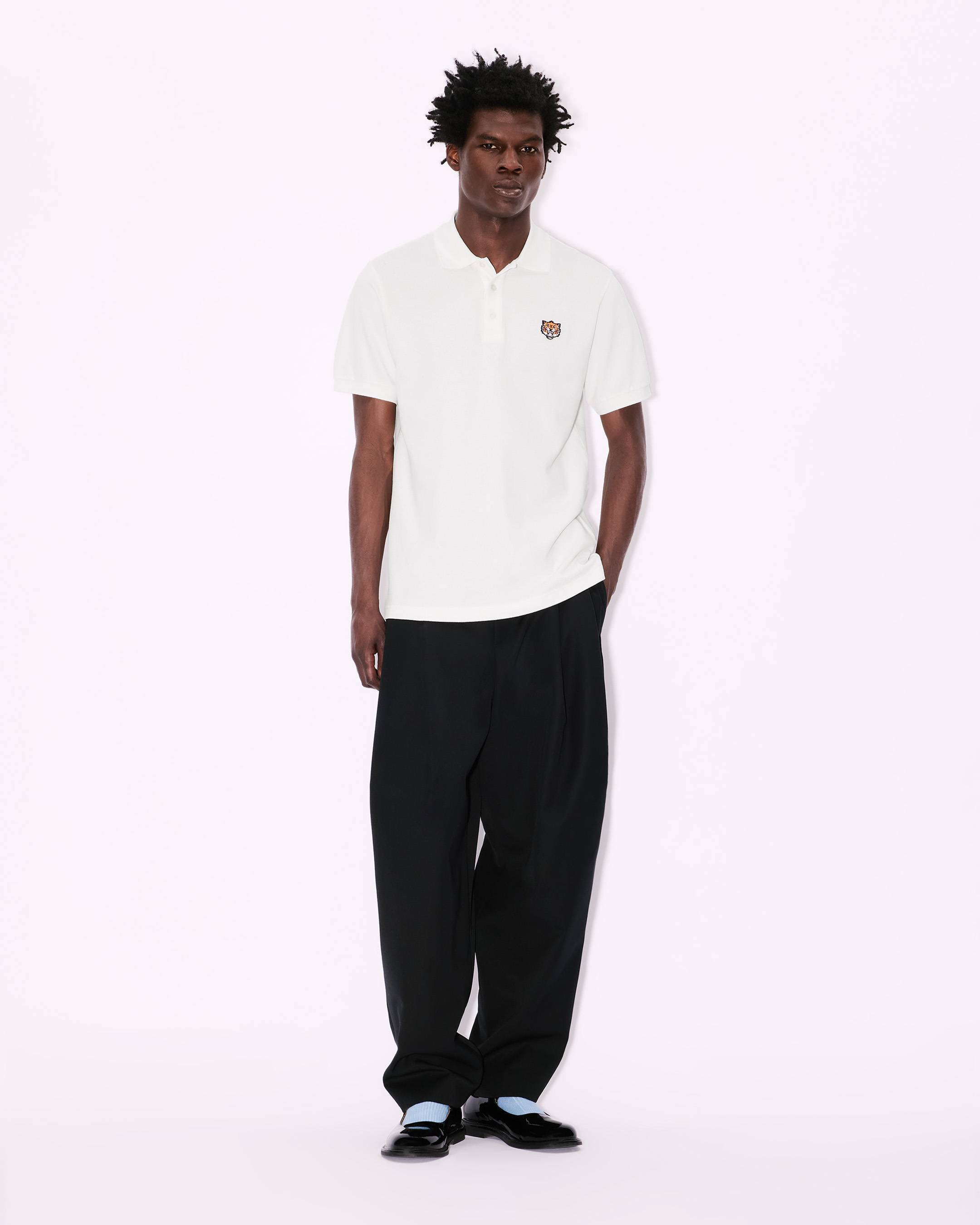 Schmales Poloshirt aus Baumwolle mit „KENZO Happy Tiger“-Stickerei
