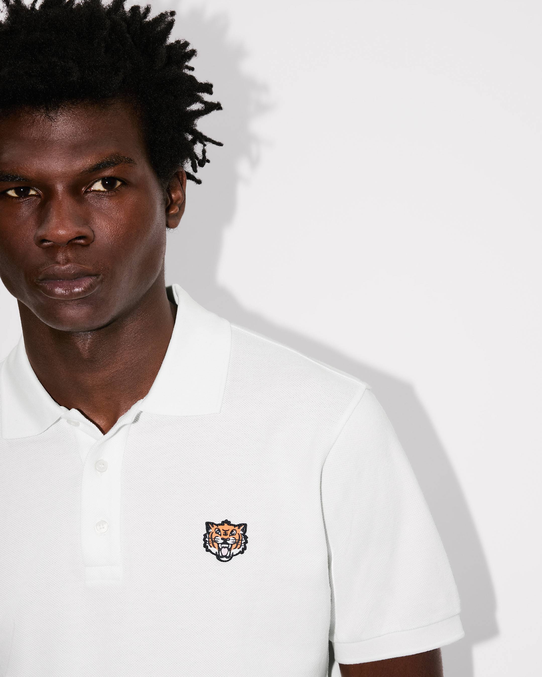 Schmales Poloshirt aus Baumwolle mit „KENZO Happy Tiger“-Stickerei