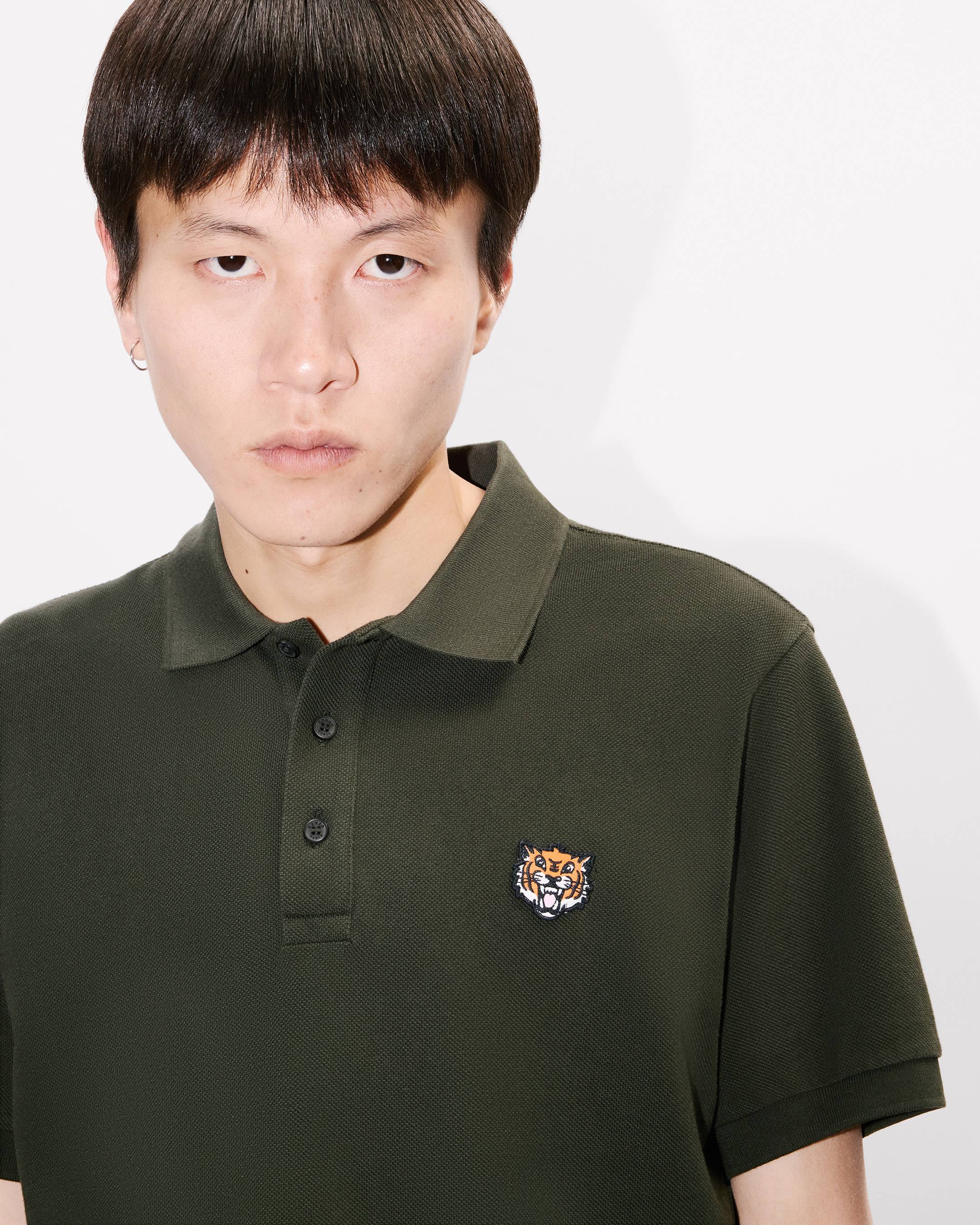 KENZO Happy Tiger' embroidered slim polo in cotton | Men's