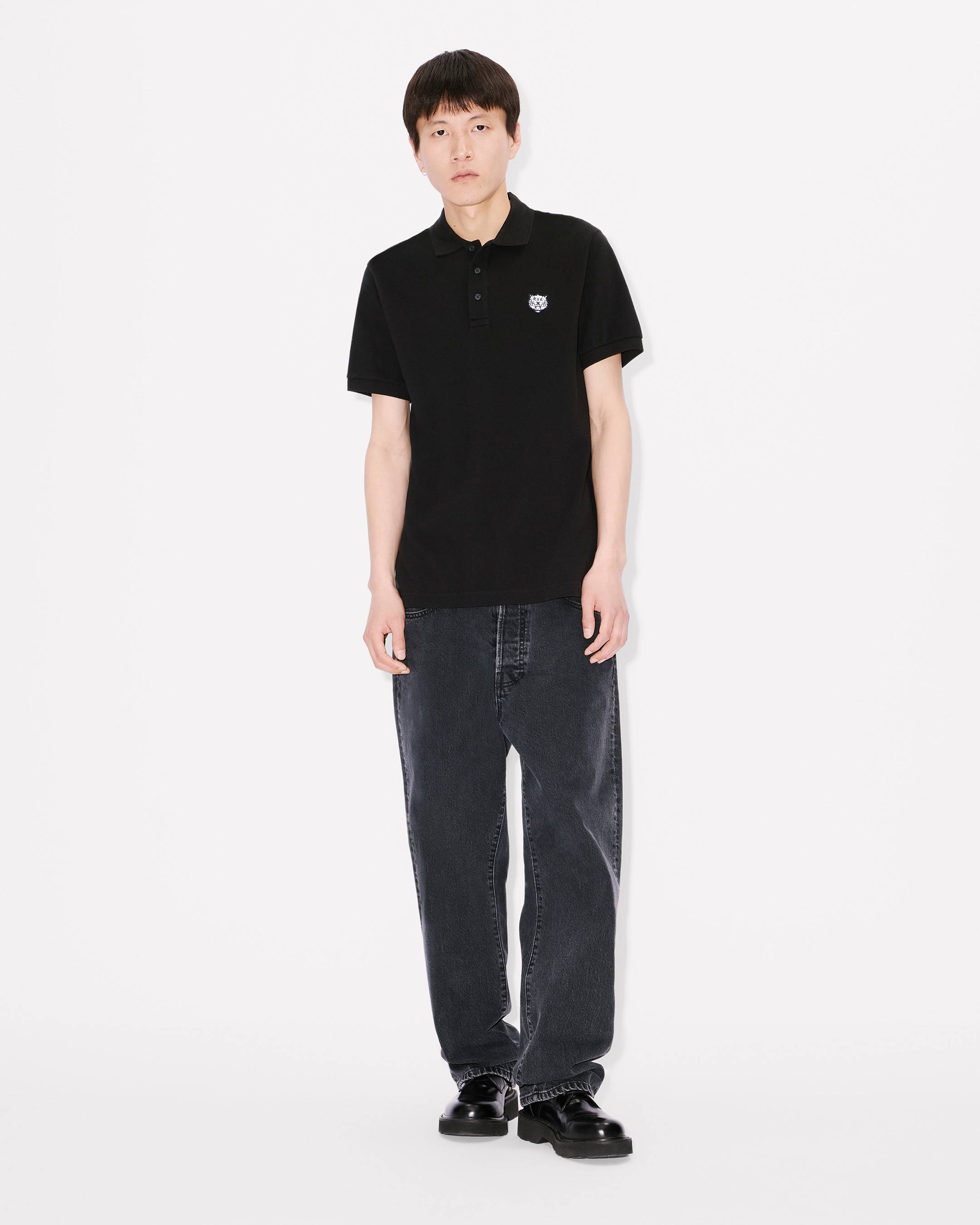 'KENZO Happy Tiger' embroidered slim polo in cotton