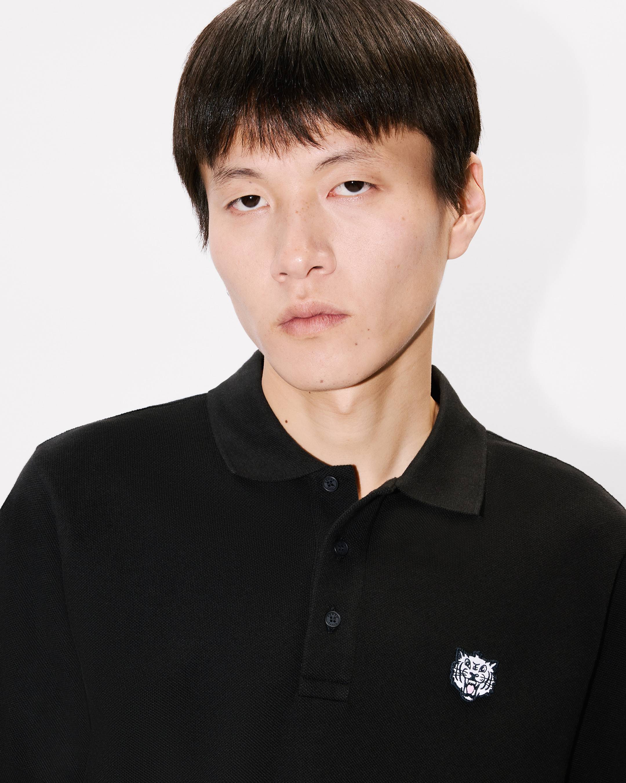 'KENZO Happy Tiger' embroidered slim polo in cotton