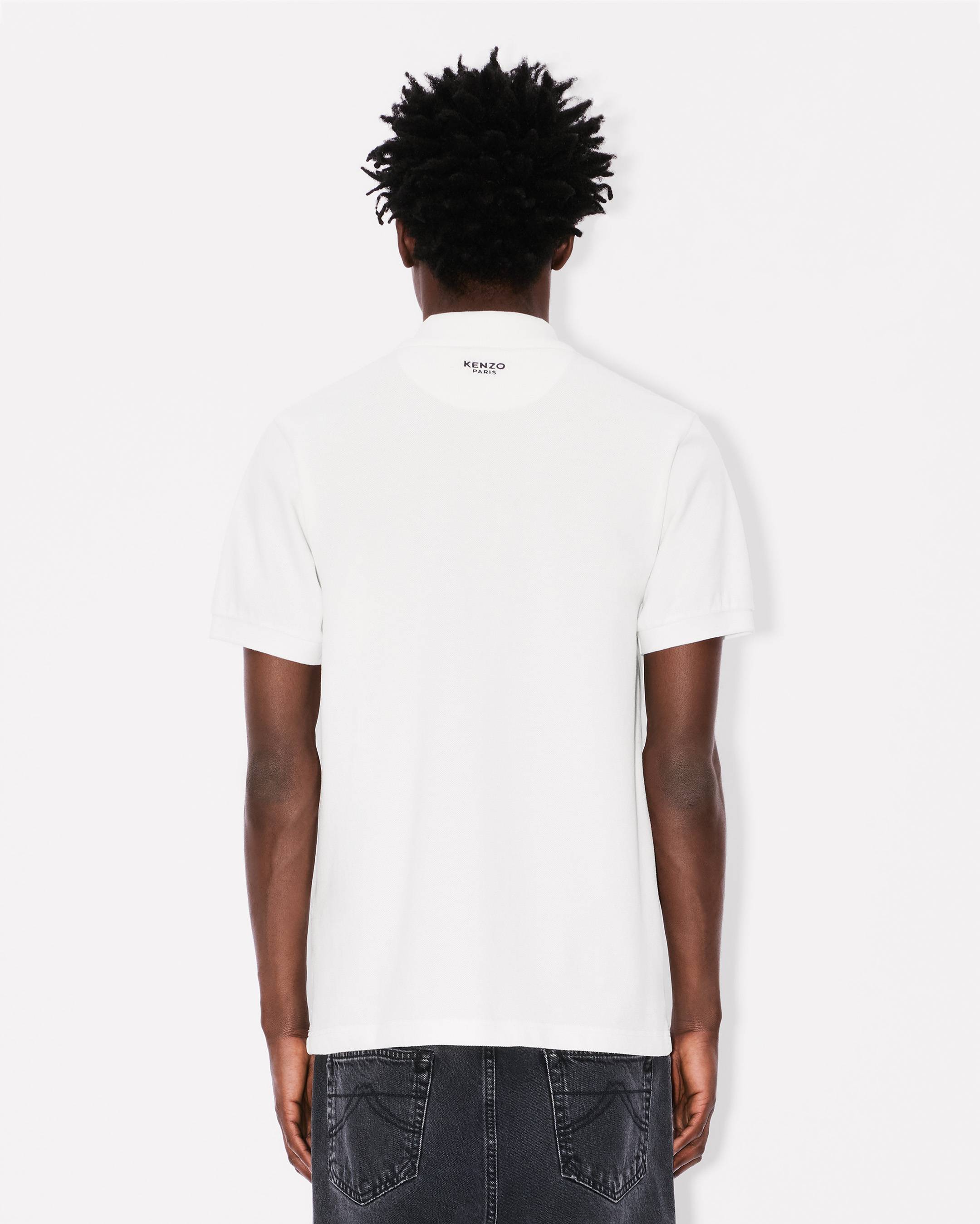 Schmales Poloshirt mit „Boke Flower“-Stickerei aus Baumwolle