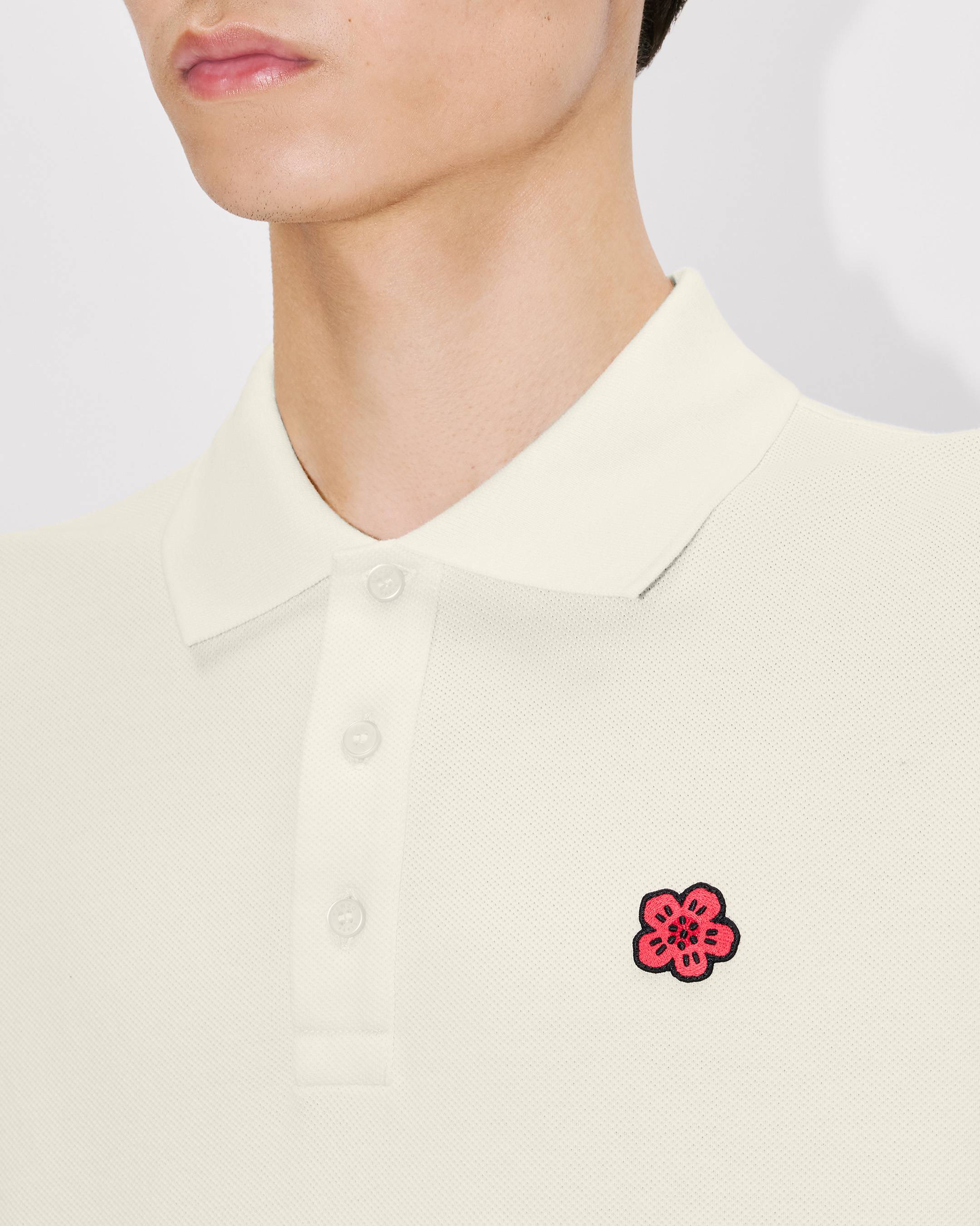 'Boke Flower' slim polo in cotton