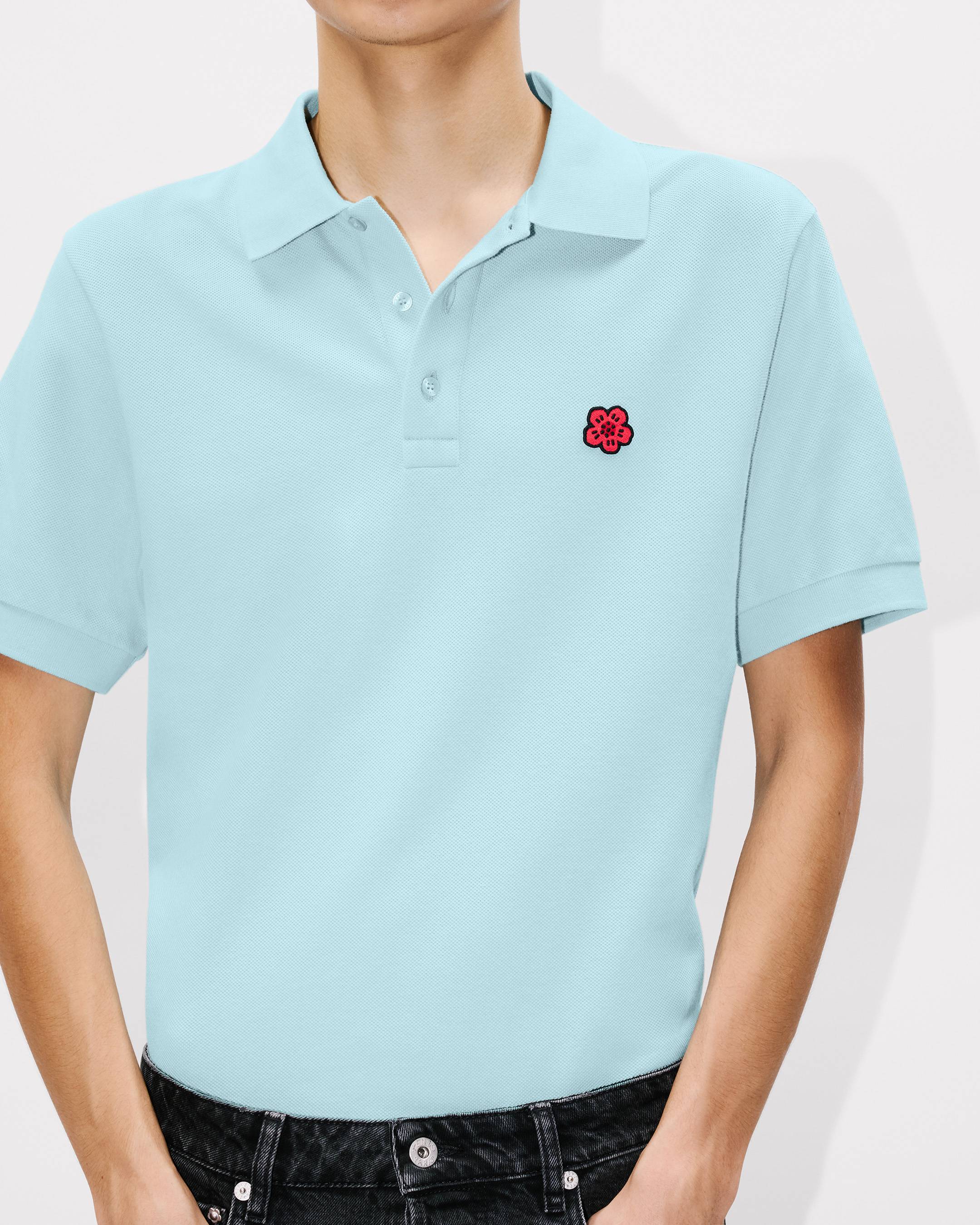 'Boke Flower' slim polo in cotton