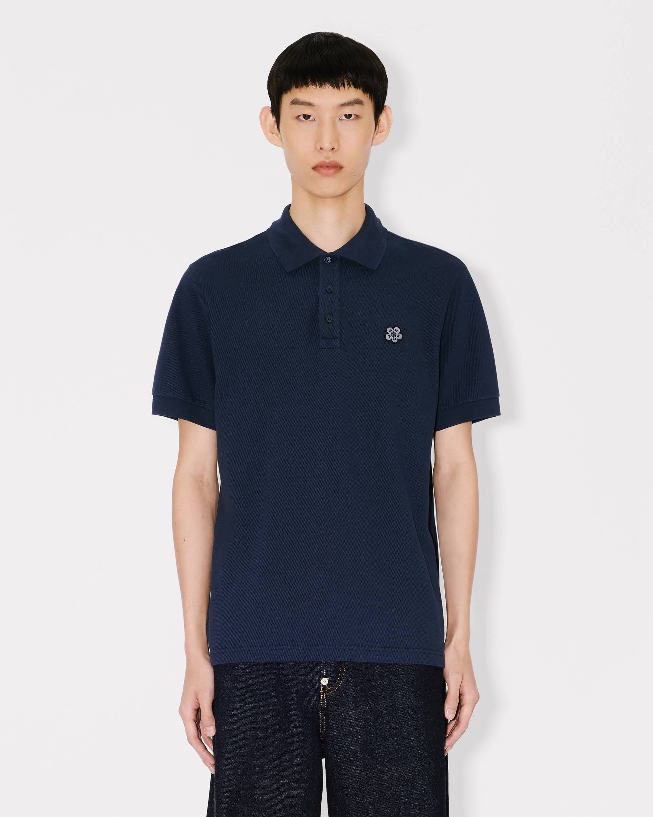 'Boke Flower' slim polo in cotton