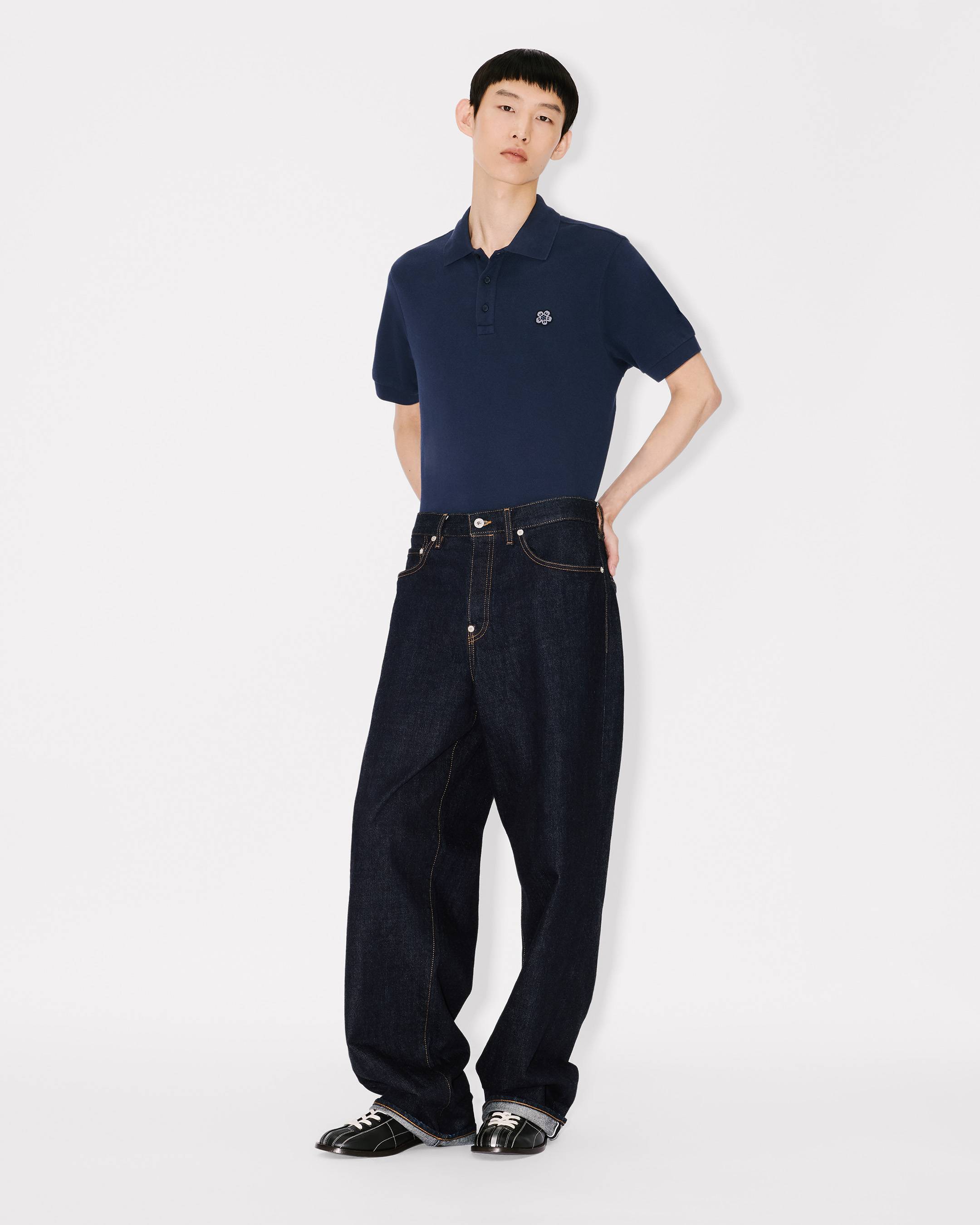 'Boke Flower' slim polo in cotton