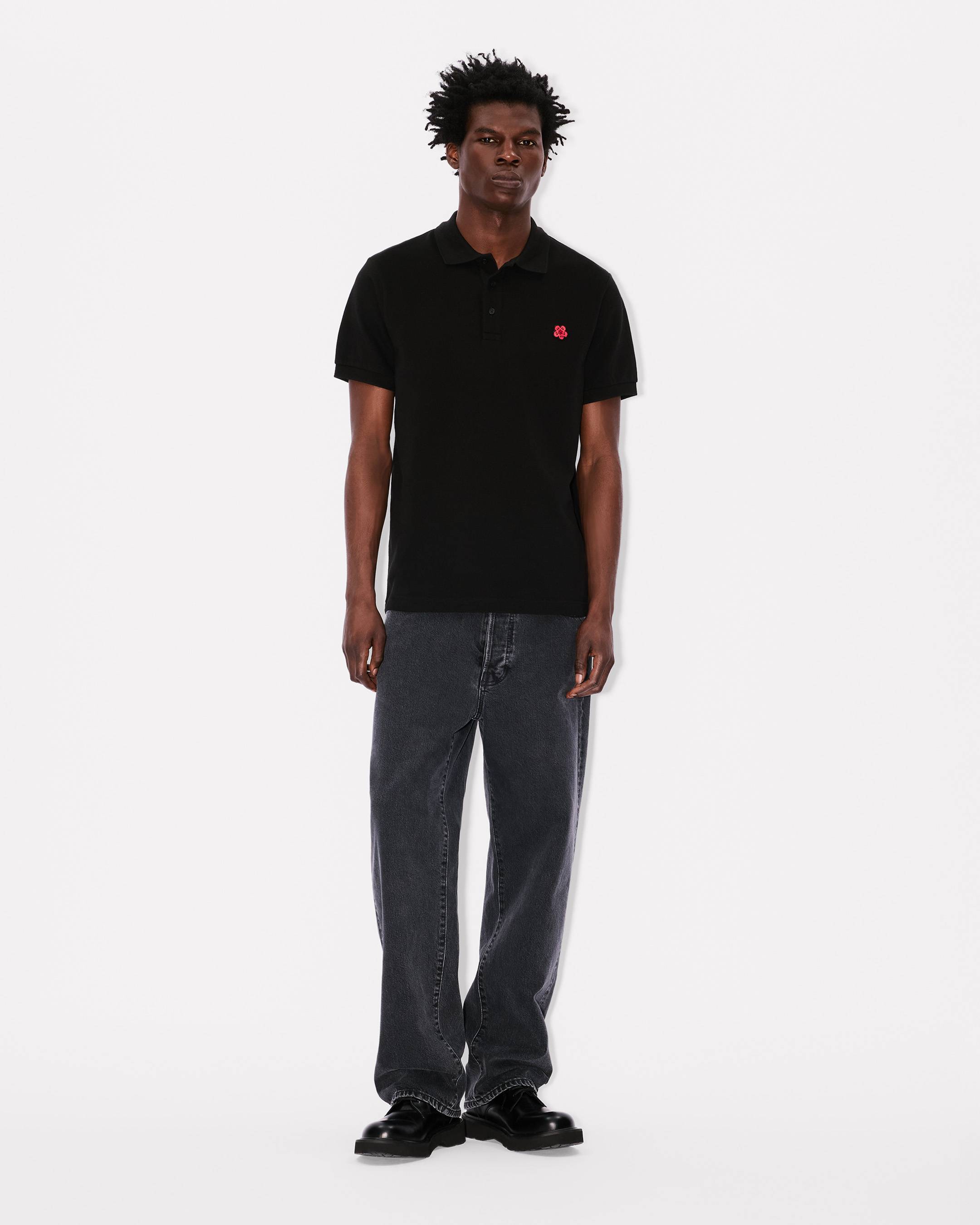 'Boke Flower' embroidered slim polo