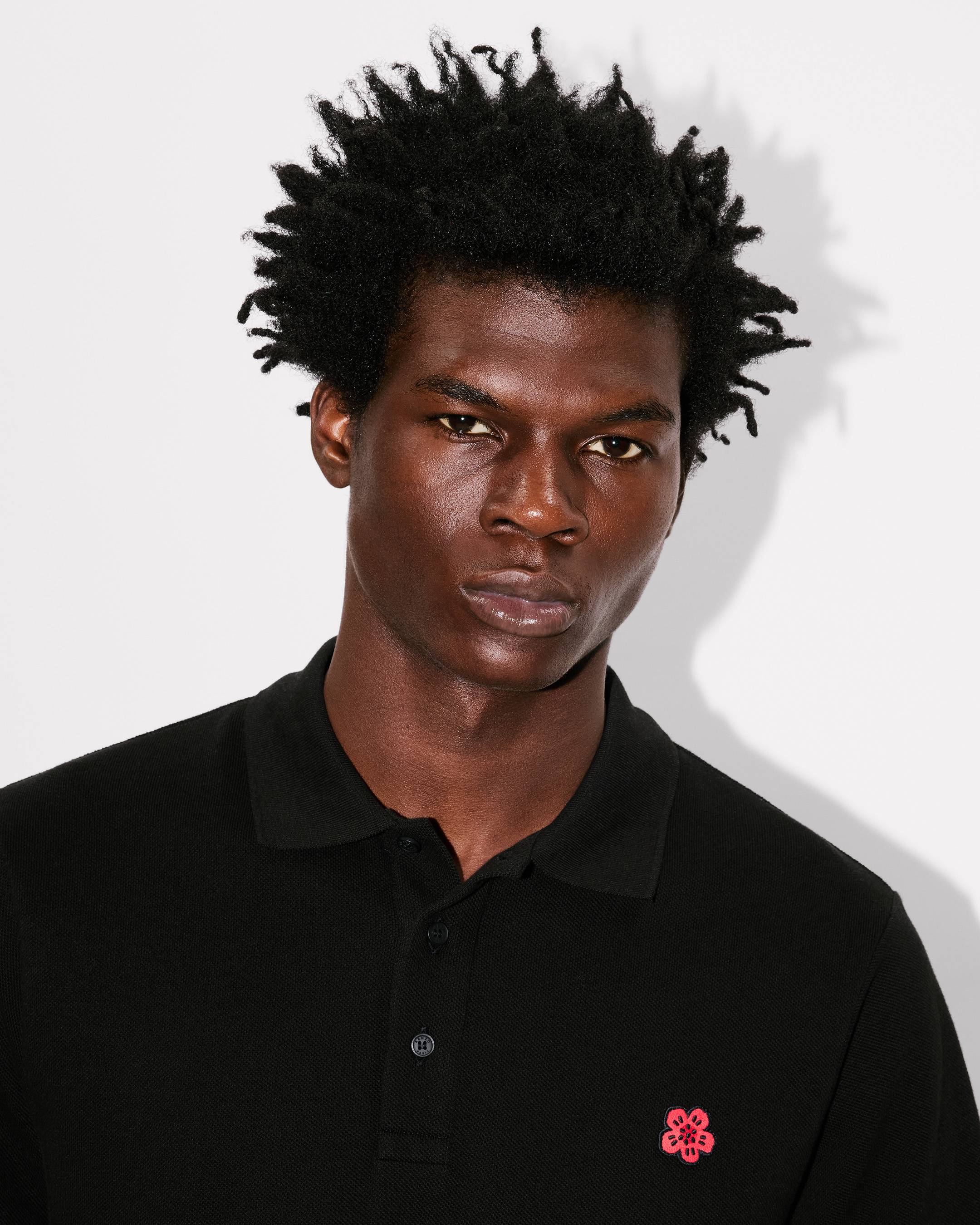 'Boke Flower' embroidered slim polo