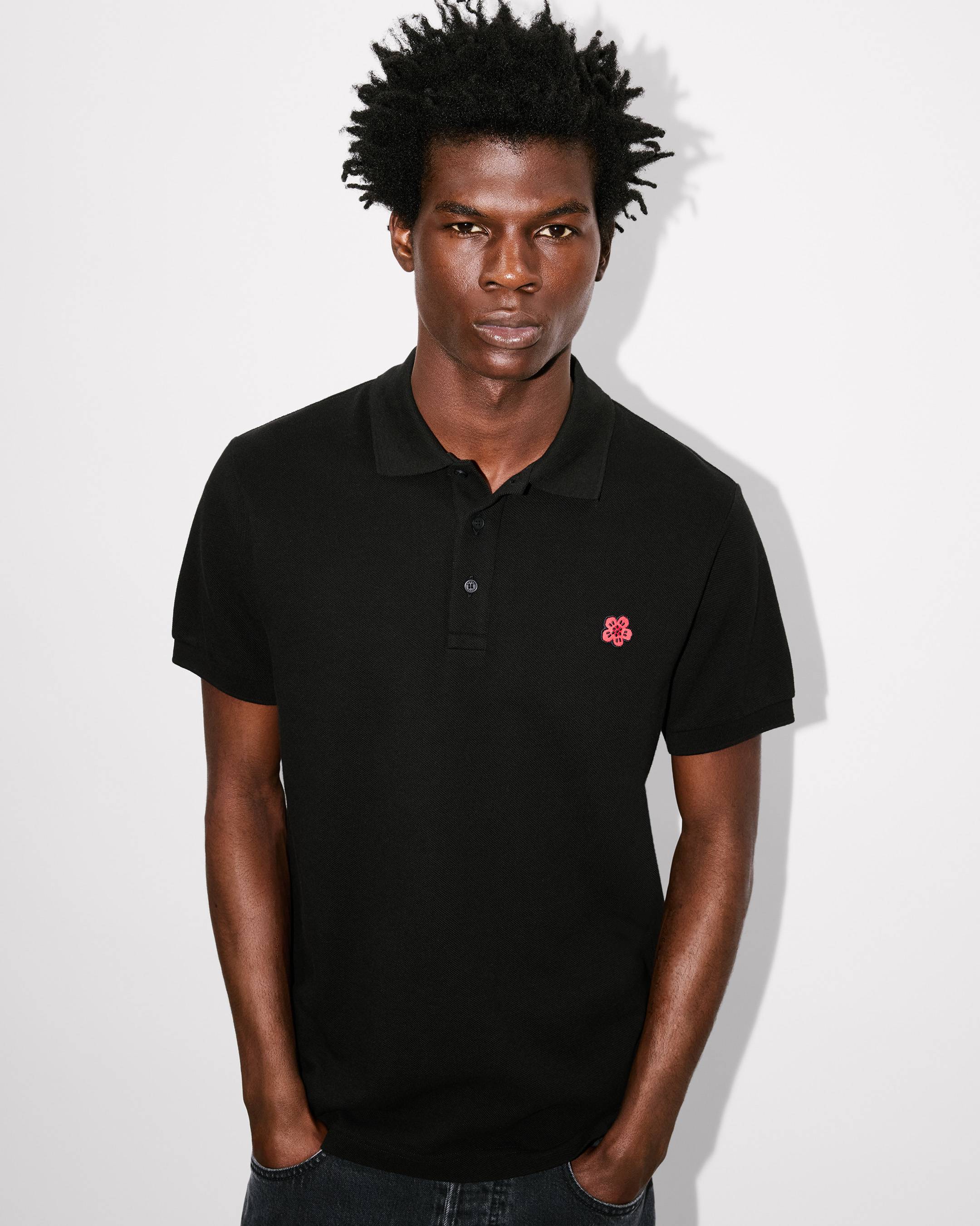 'Boke Flower' embroidered slim polo