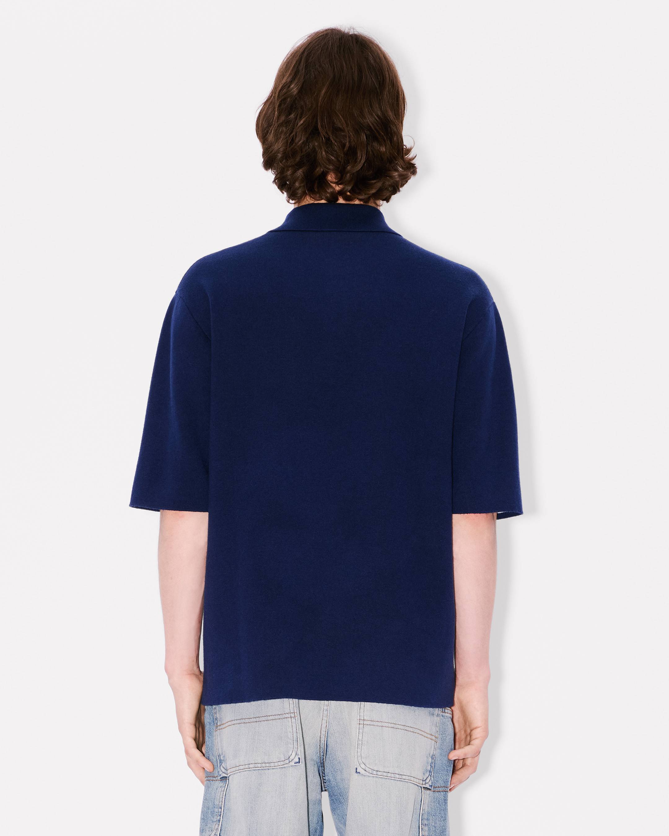 Polo lavorata a maglia in cotone lana con ricamo 'KENZO Archive Bouquet'