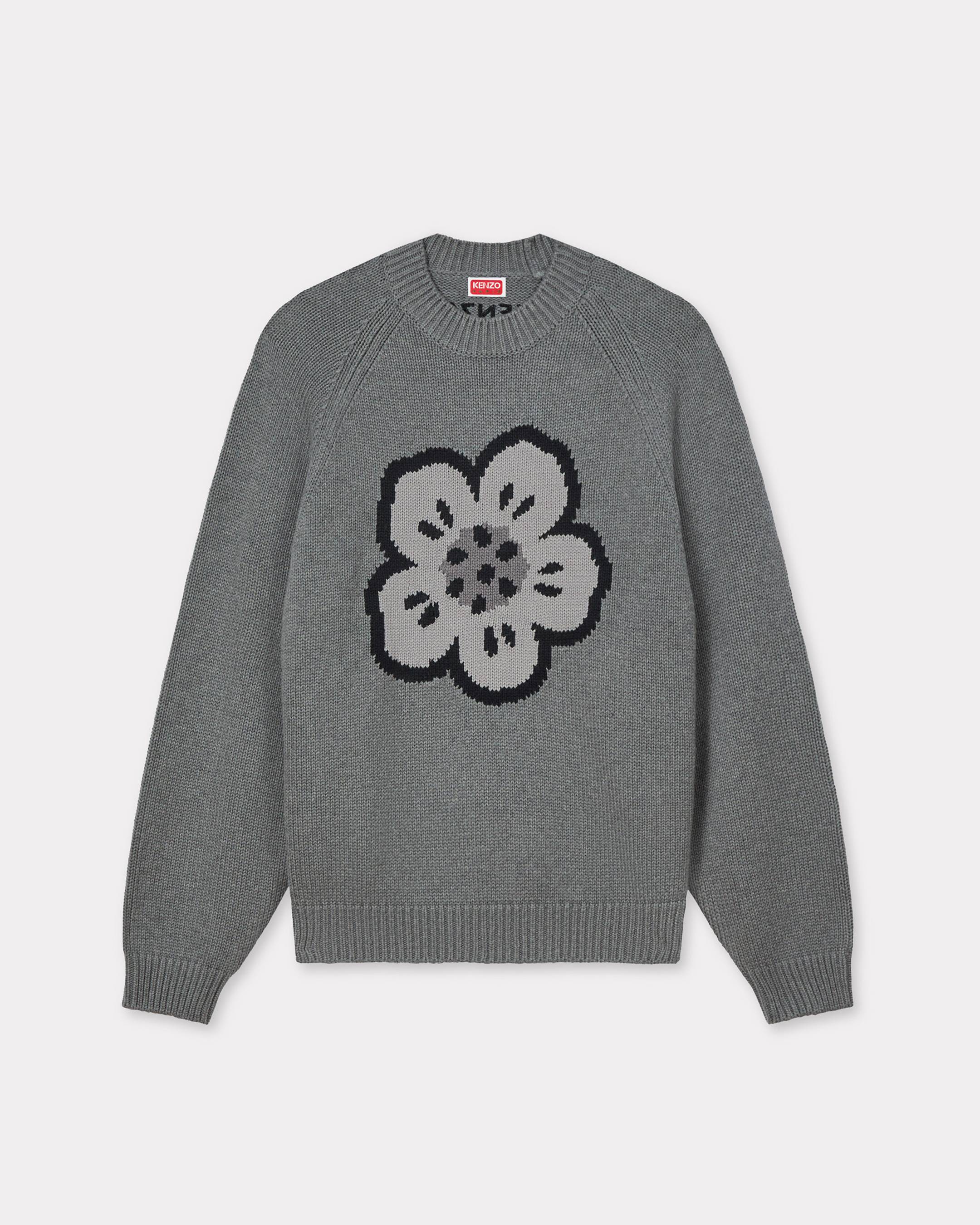 KENZO 'Boke Flower' Sweater Wool, Man, Pale Gray, Size Xxs,