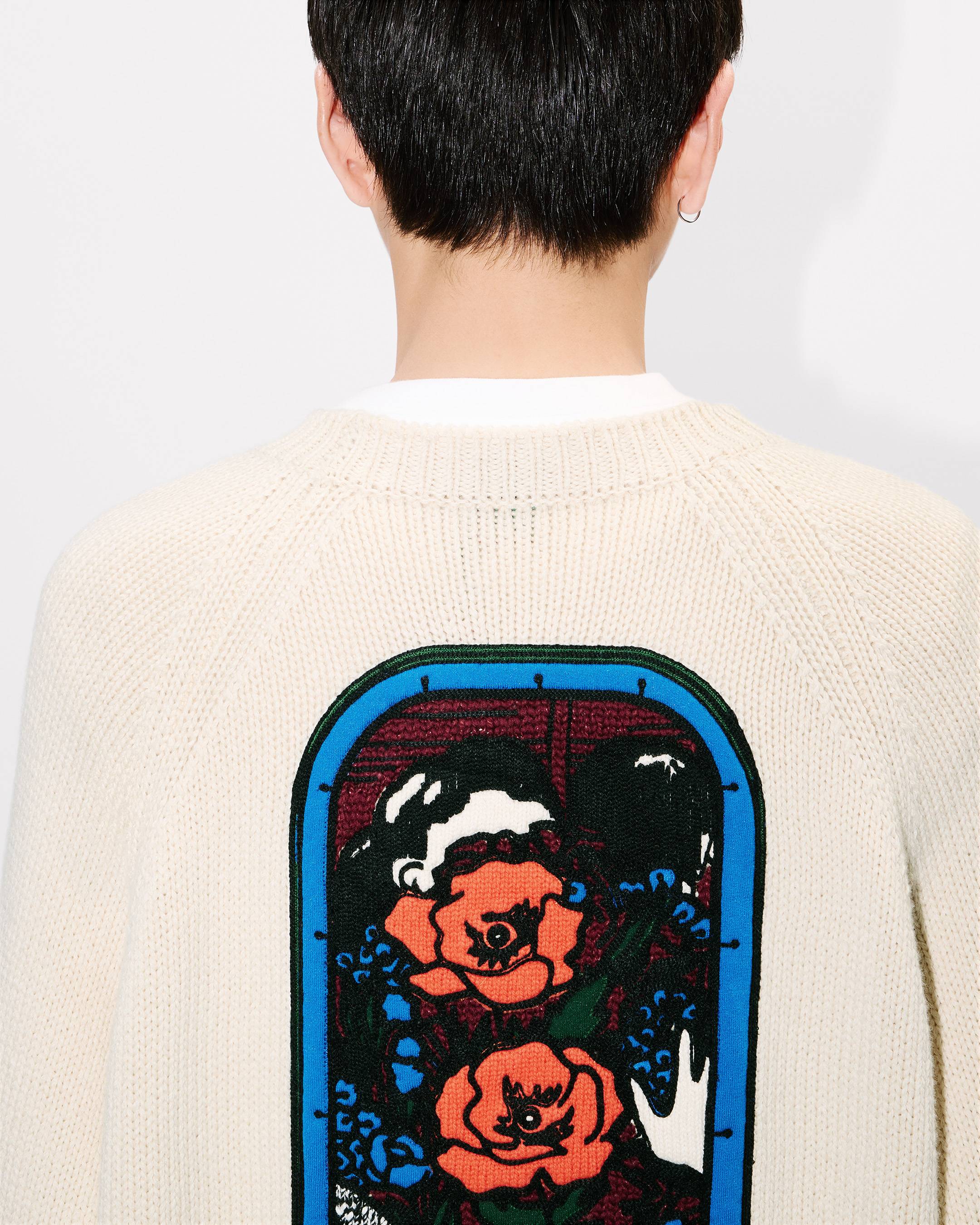 'KENZO City' embroidered knitted jumper in cotton wool