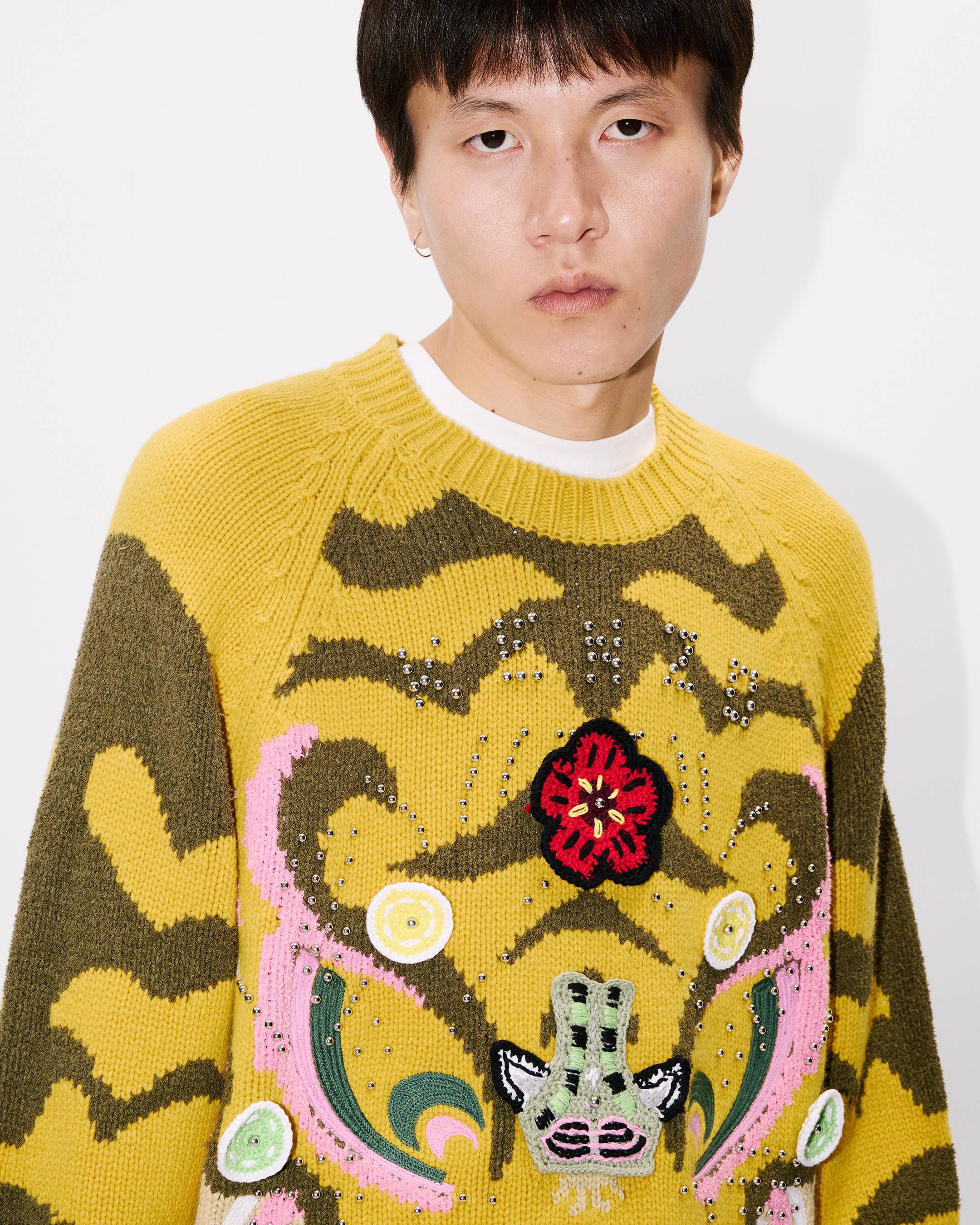 'KENZO Pachinko' embroidered jumper in wool cotton